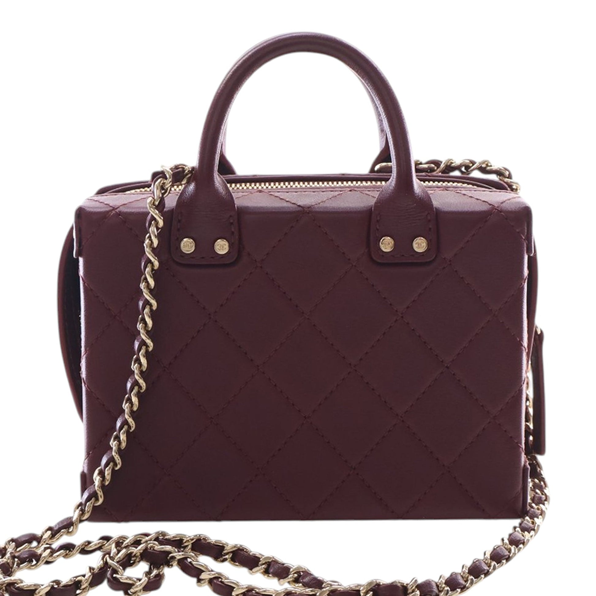 Chanel Small CC Quilted Calfskin Top Handle Convertible Vanity Case