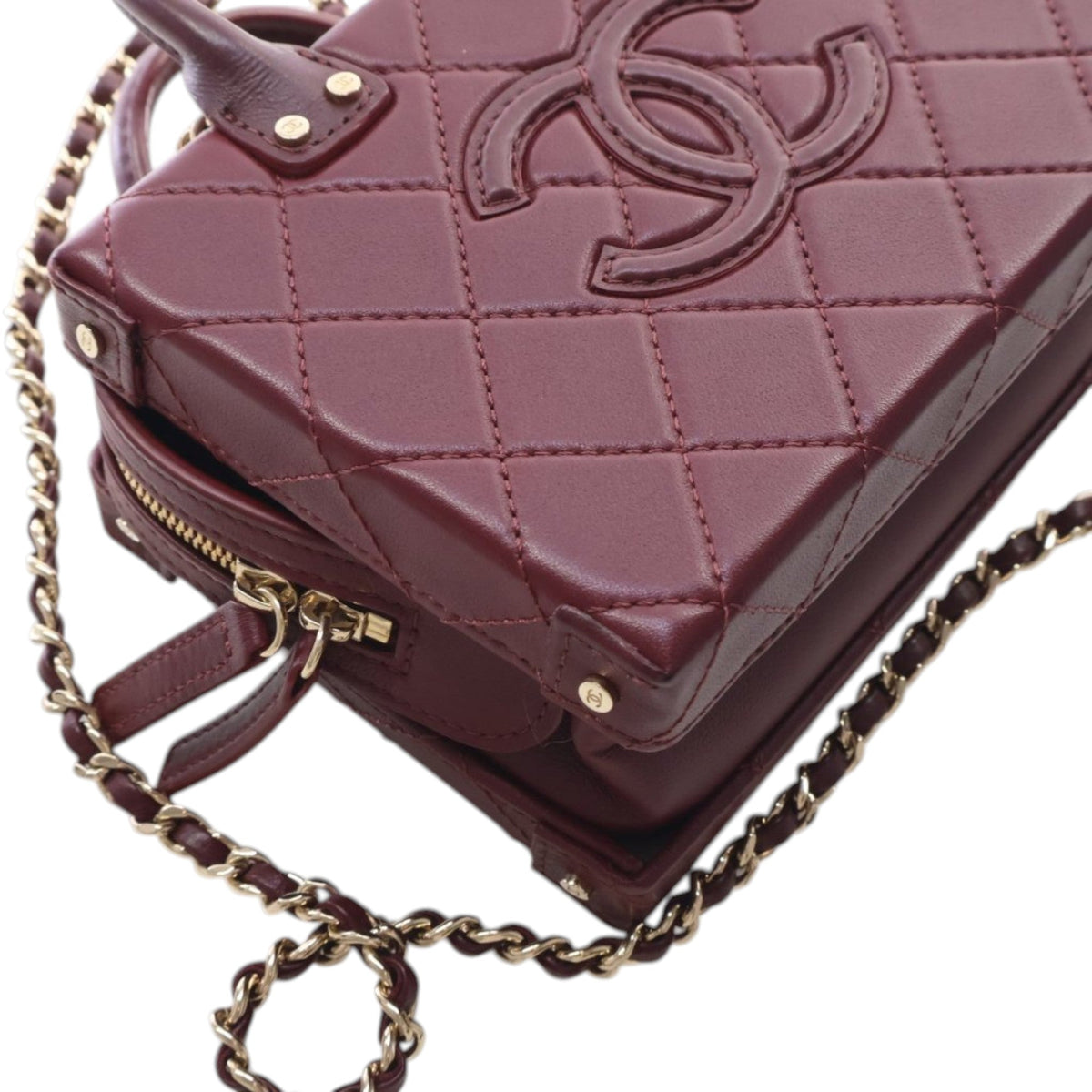 Chanel Small CC Quilted Calfskin Top Handle Convertible Vanity Case