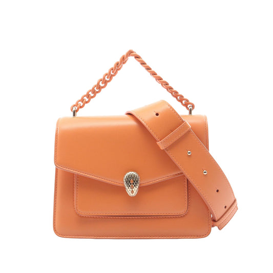 Bvlgari Leather Serpenti Forever Maxi Chain Top Handle Bag