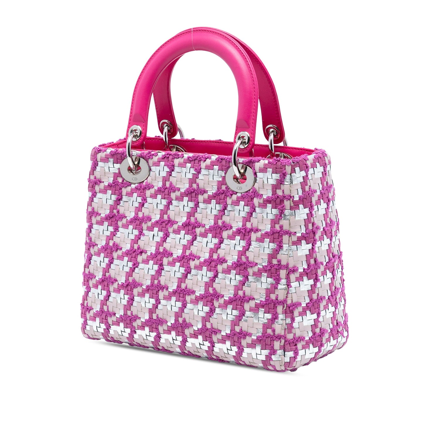 Dior Medium Lambskin And Tweed Lady Dior