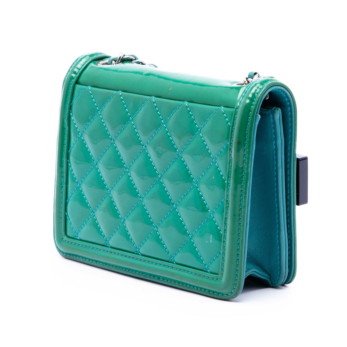 Chanel Mini Ombre Acrylic and Patent Boy Brick Flap — Green