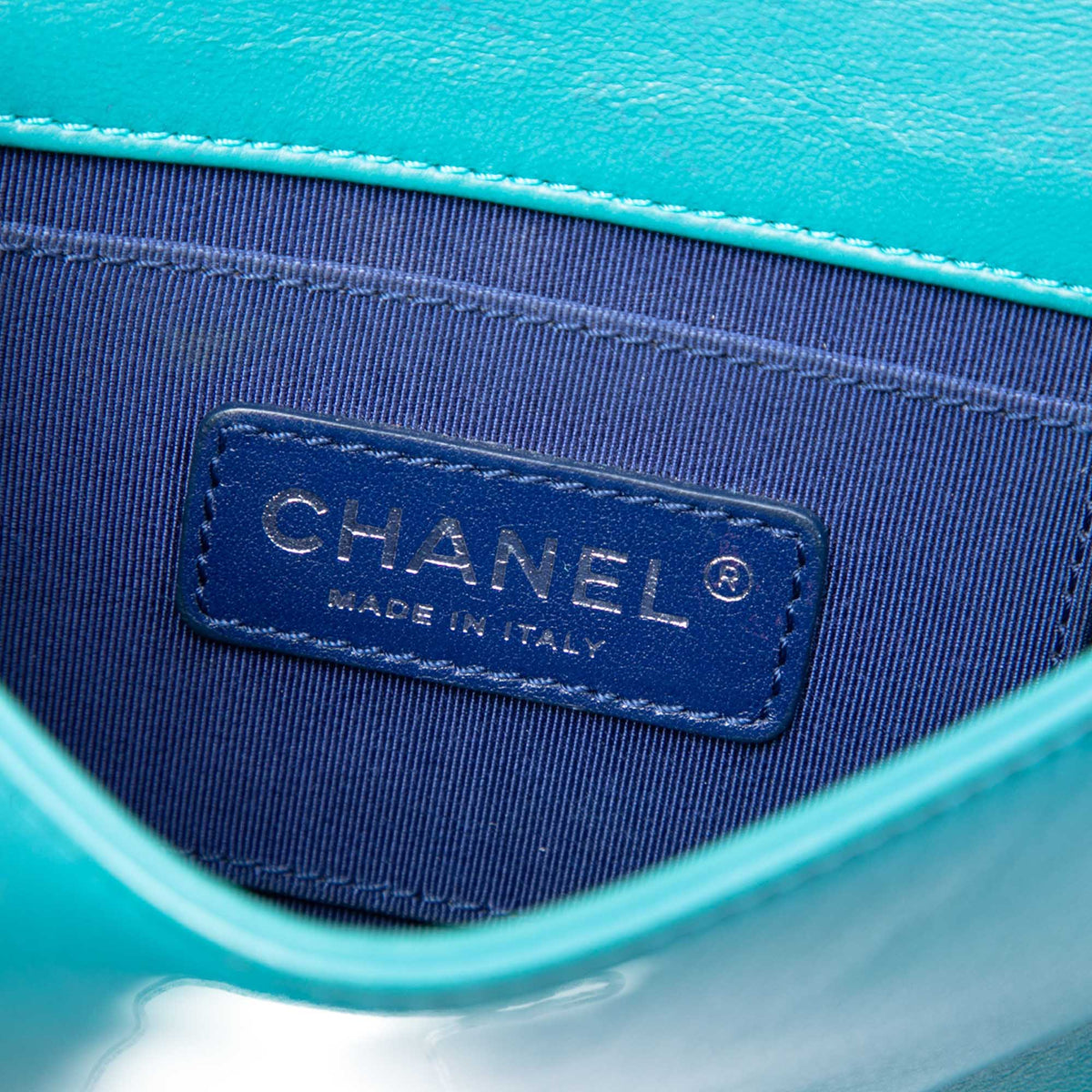 Chanel Mini Ombre Acrylic and Patent Boy Brick Flap — Green