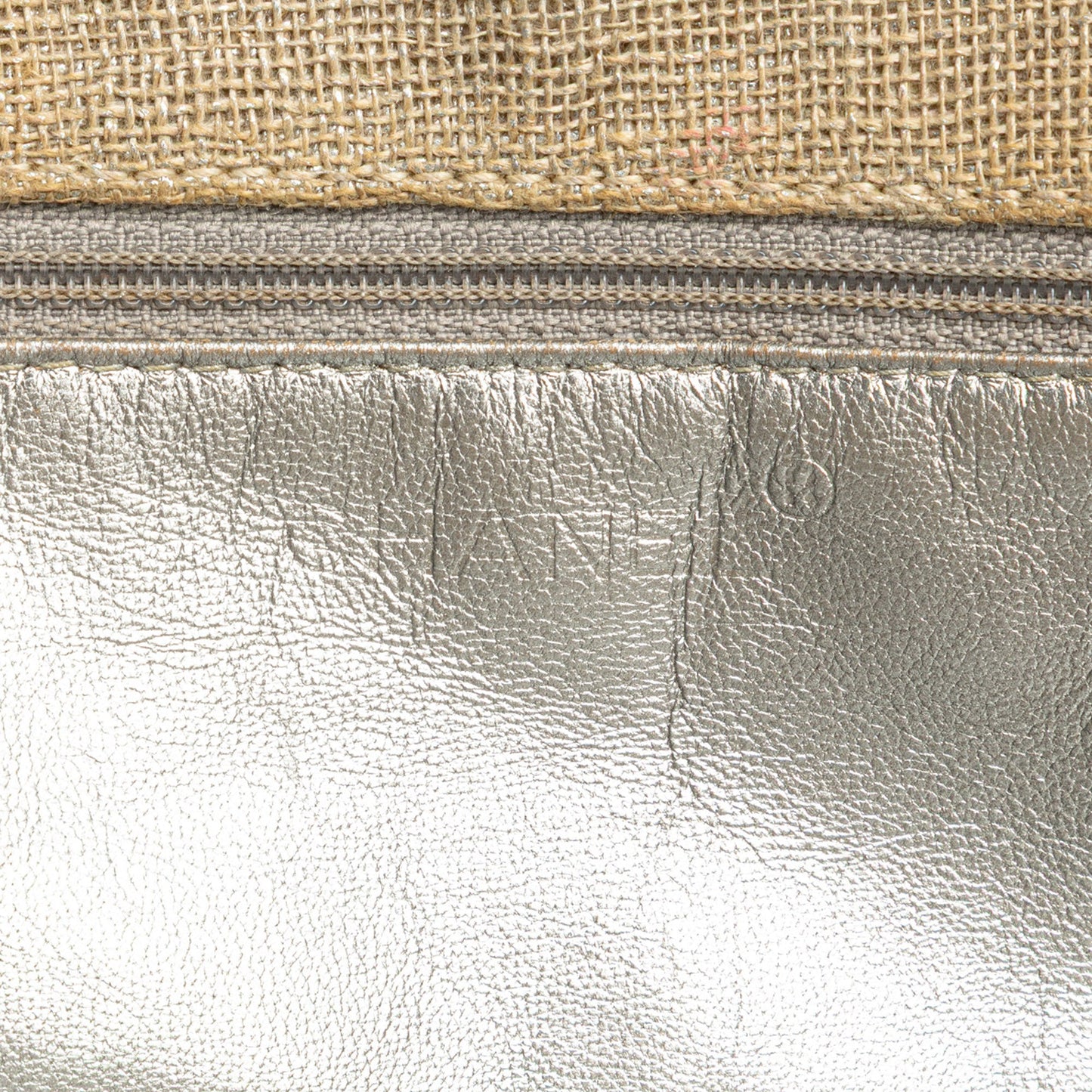 Chanel CC Stitched Linen Chain Tote