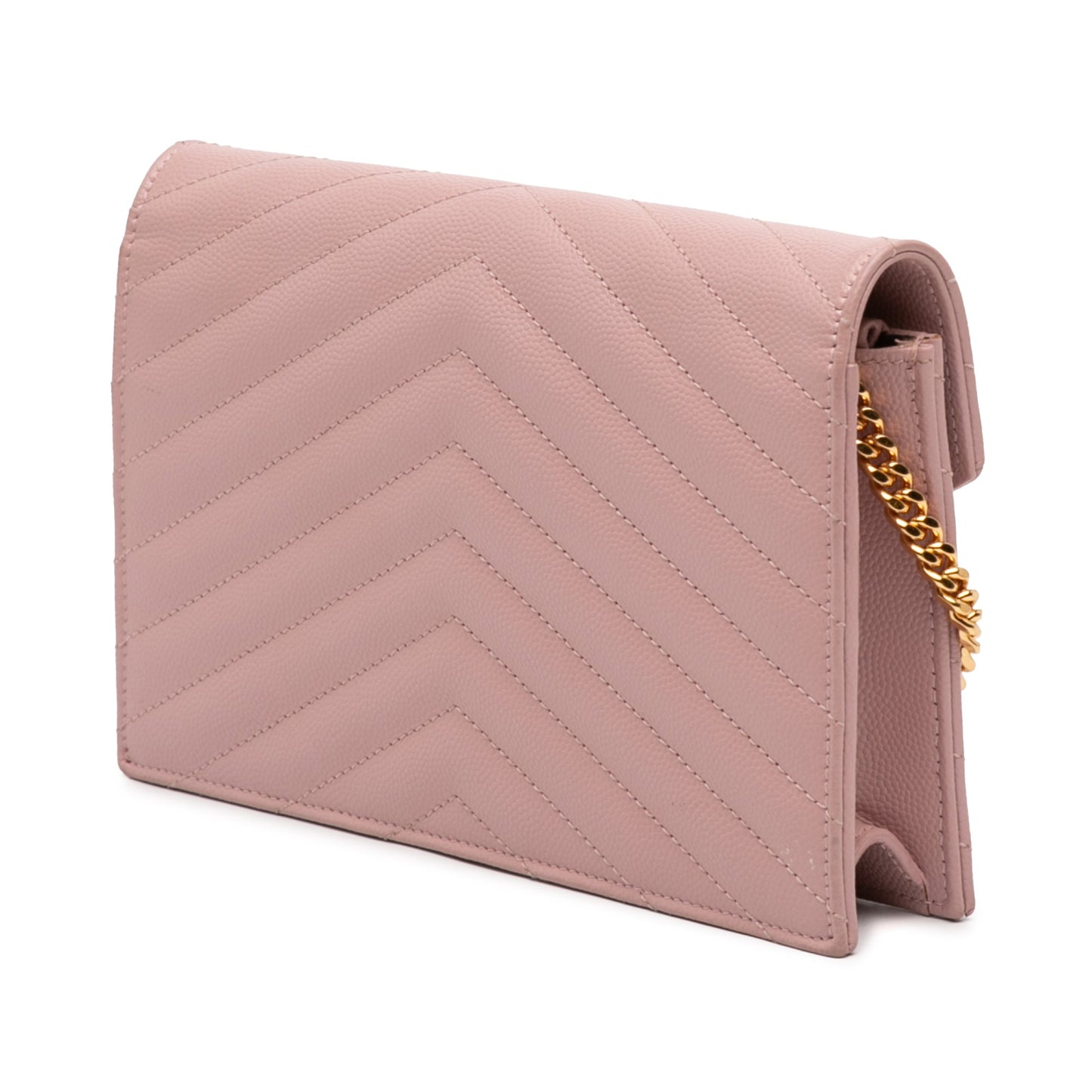 Saint Laurent Grain De Poudre Cassandre Envelope Chain Wallet