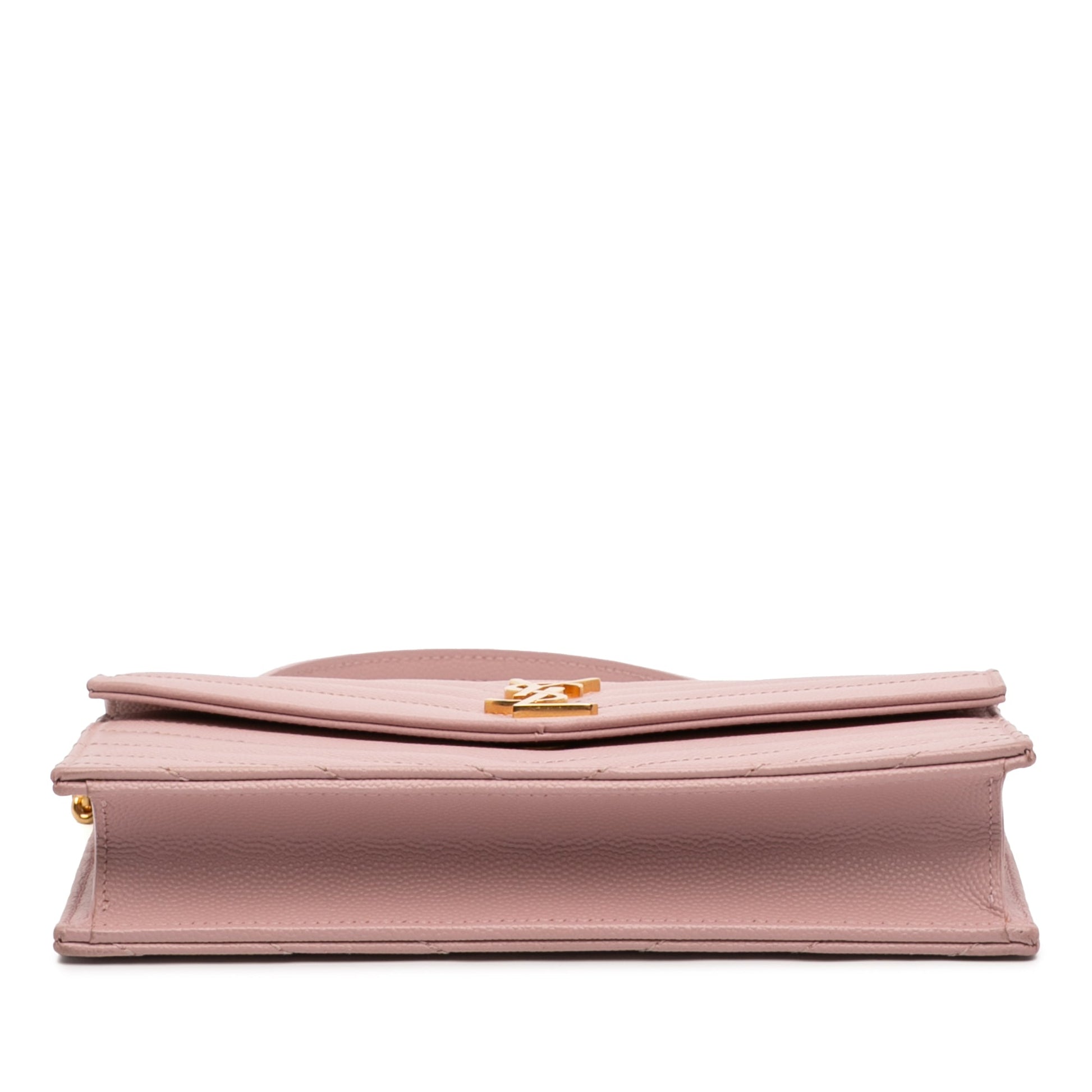 Saint Laurent Grain De Poudre Cassandre Envelope Chain Wallet