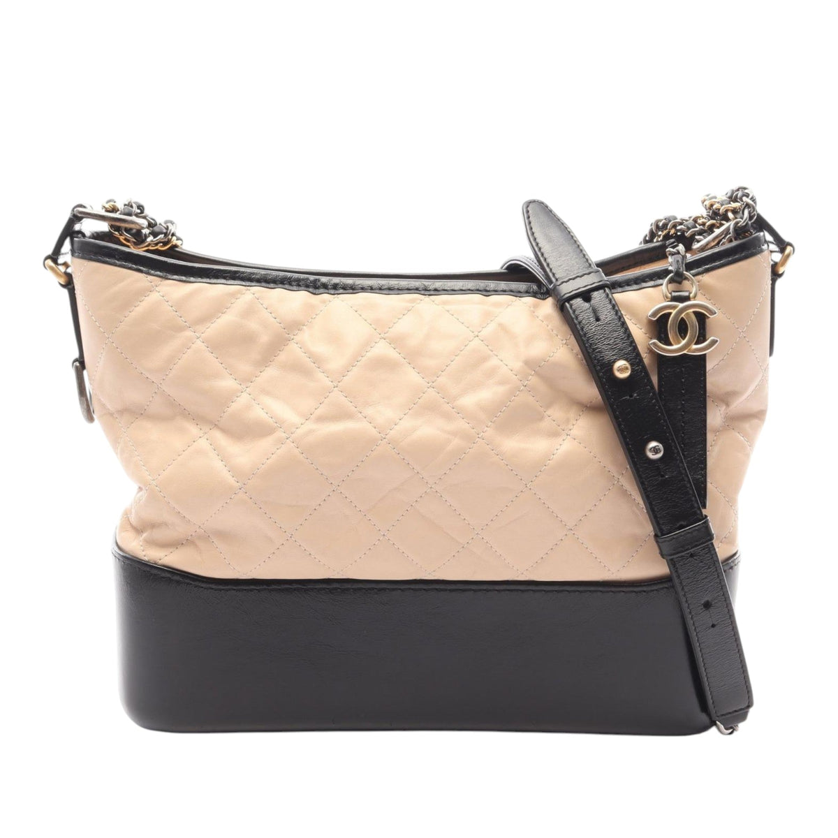 Chanel Large Aged Calfskin Gabrielle Crossbody — Beige