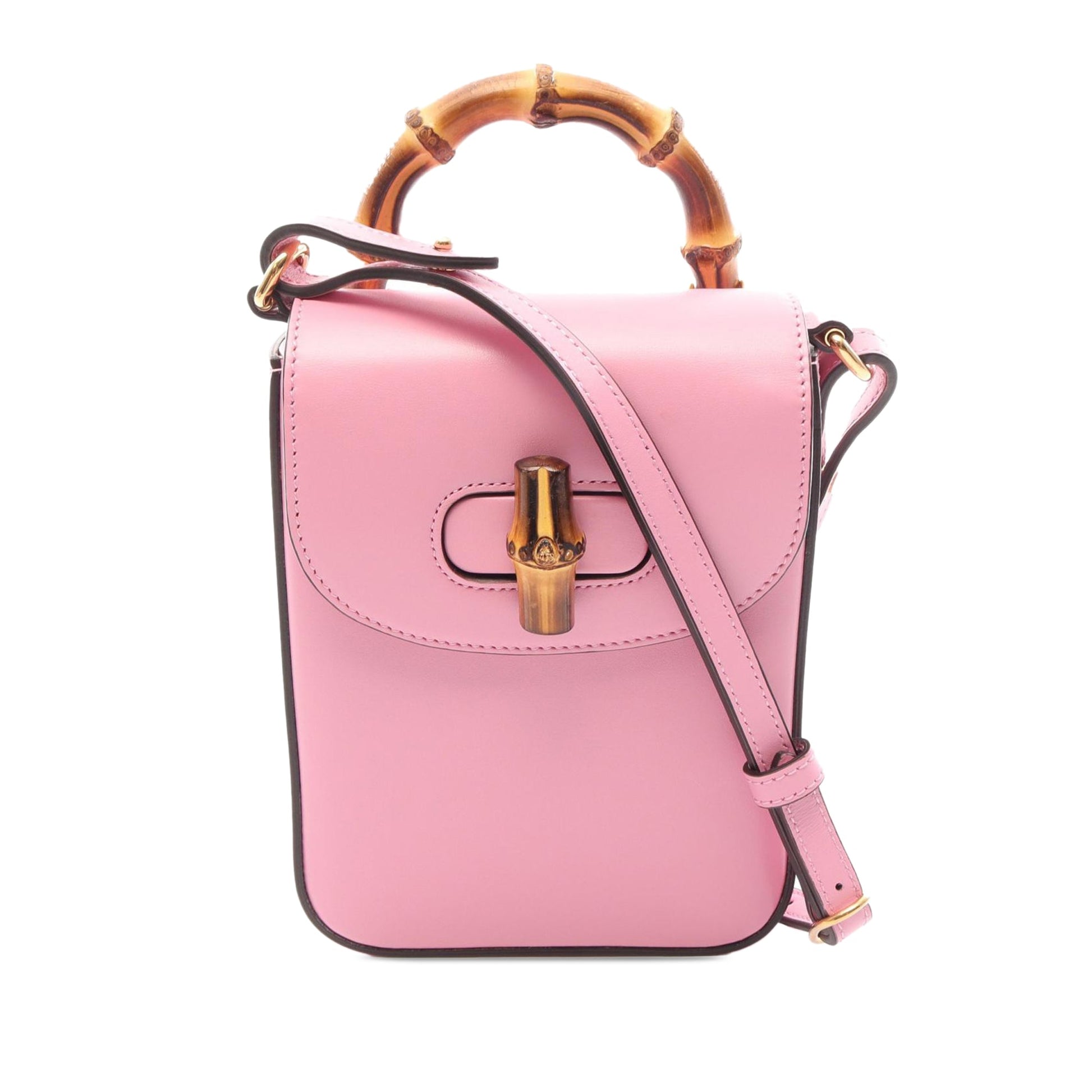 Gucci Mini Calfskin Bamboo Top Handle Bag