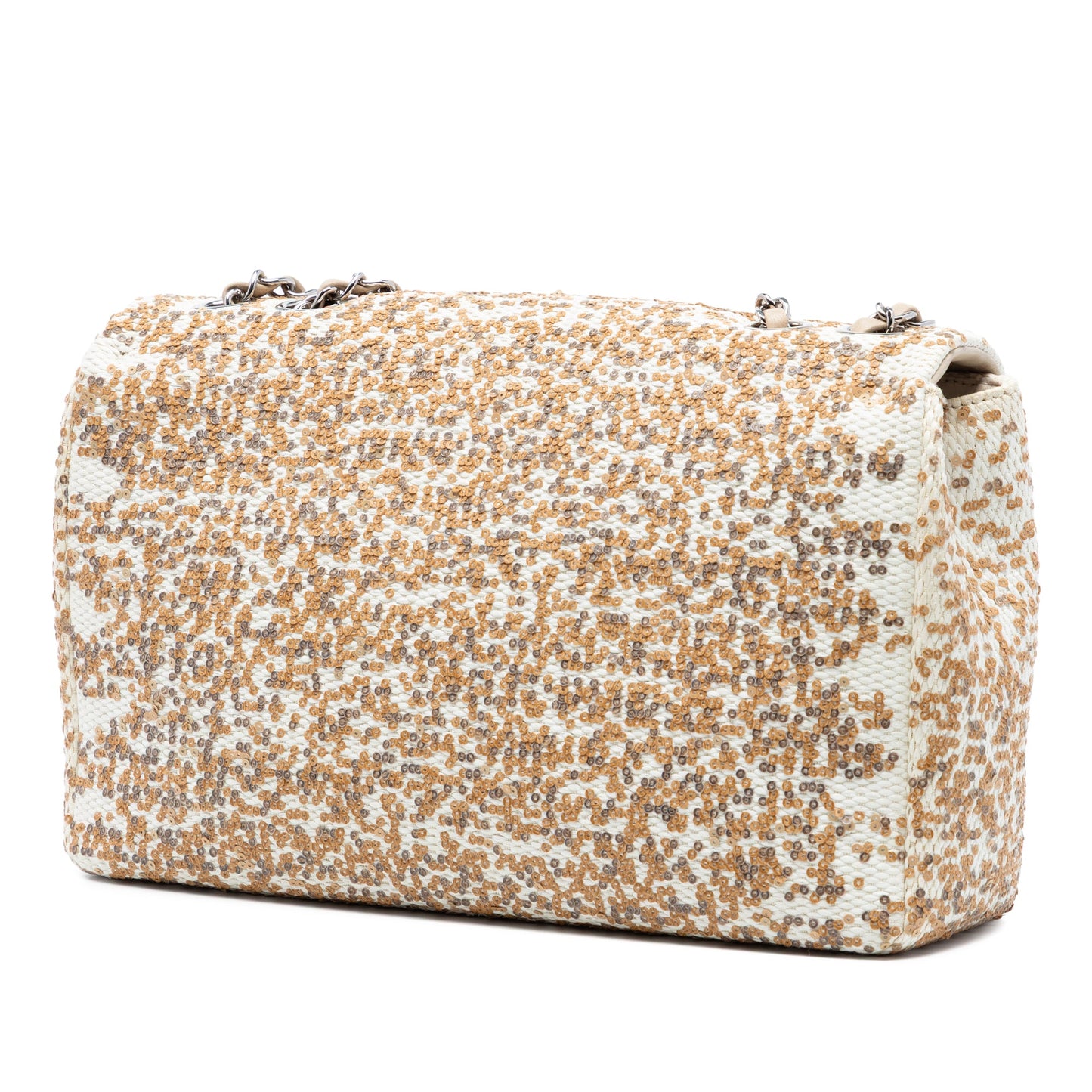 Chanel Jumbo Raffia Sequin Single Flap