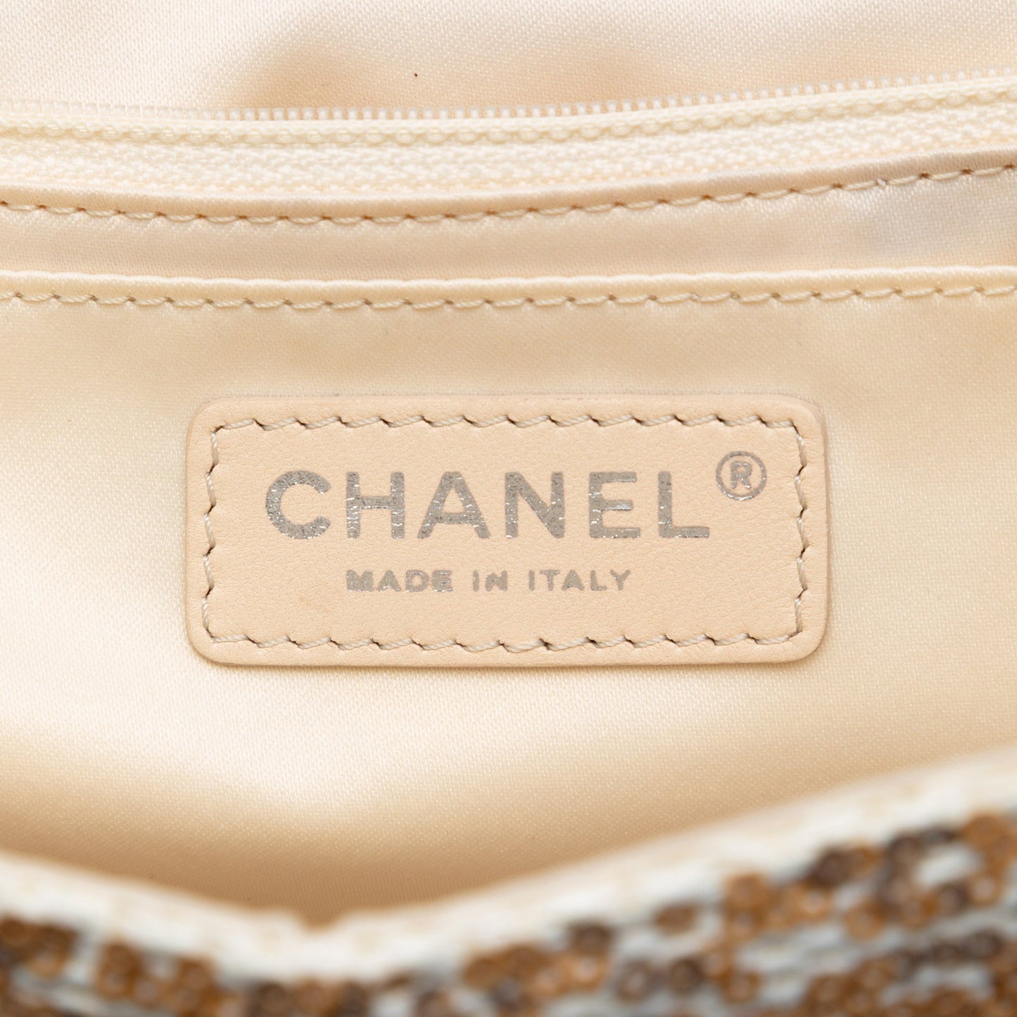 Chanel Jumbo Raffia Sequin Single Flap