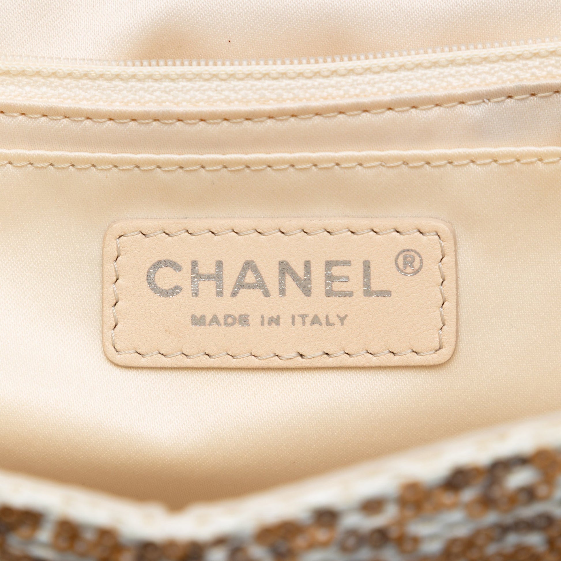 Chanel Jumbo Raffia Sequin Single Flap