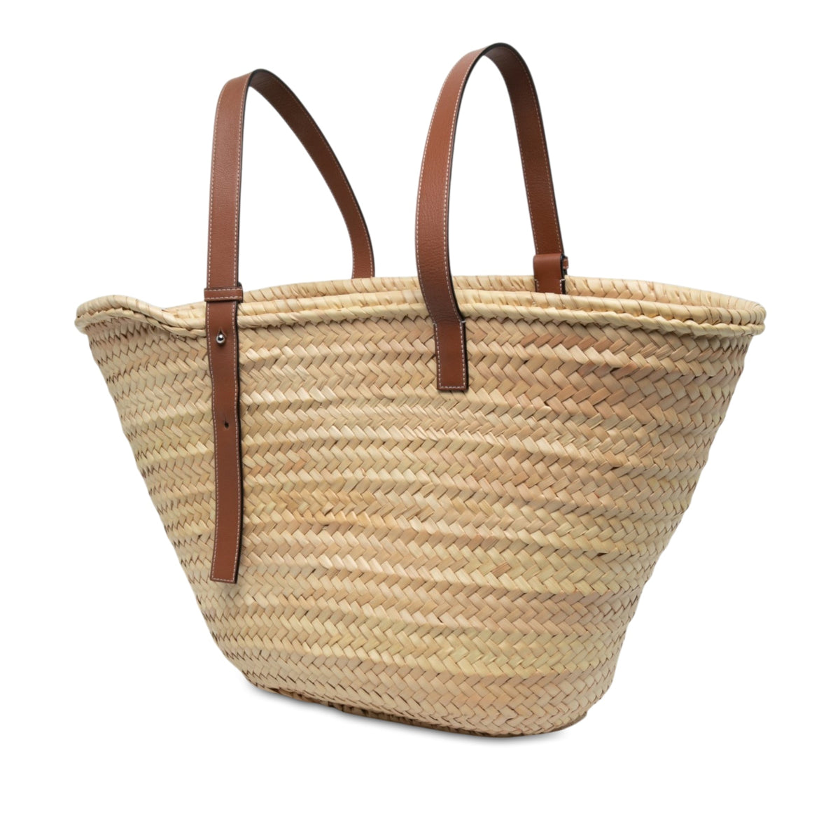 LOEWE Large Raffia Anagram Basket Tote — Beige