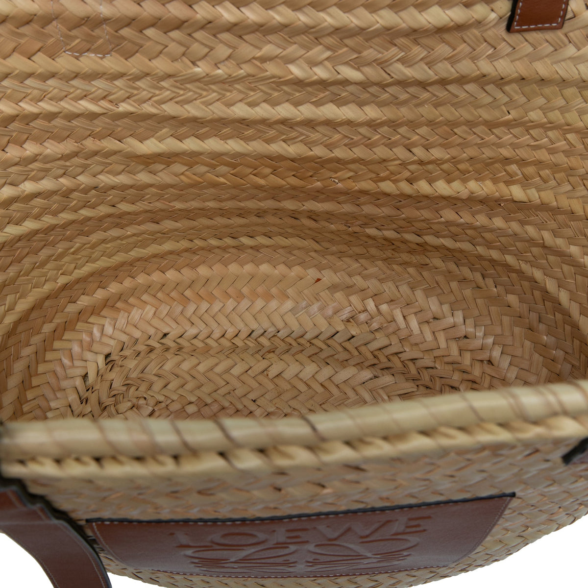 LOEWE Large Raffia Anagram Basket Tote — Beige