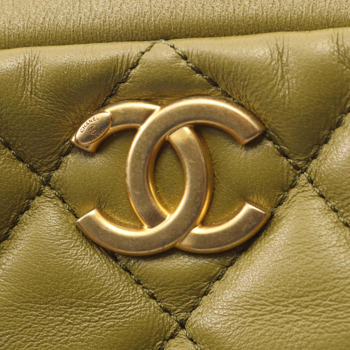 Chanel Mini Quilted Lambskin Wenge Wood Bowling Bag