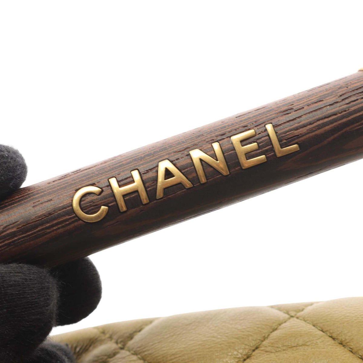 Chanel Mini Quilted Lambskin Wenge Wood Bowling Bag
