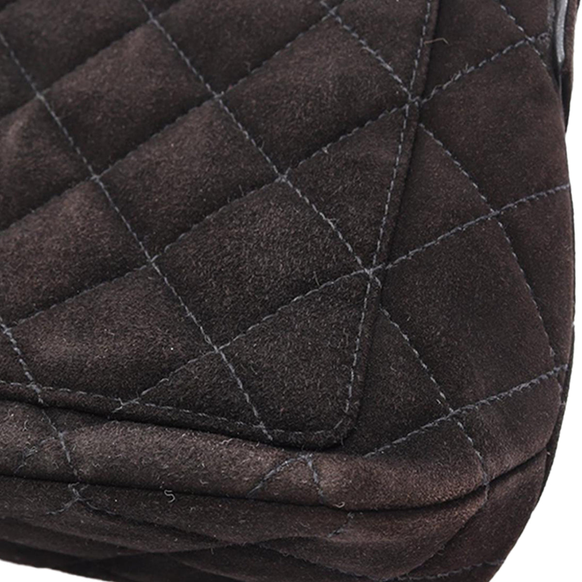 Chanel Quilted Suede Shoulder Bag — Black