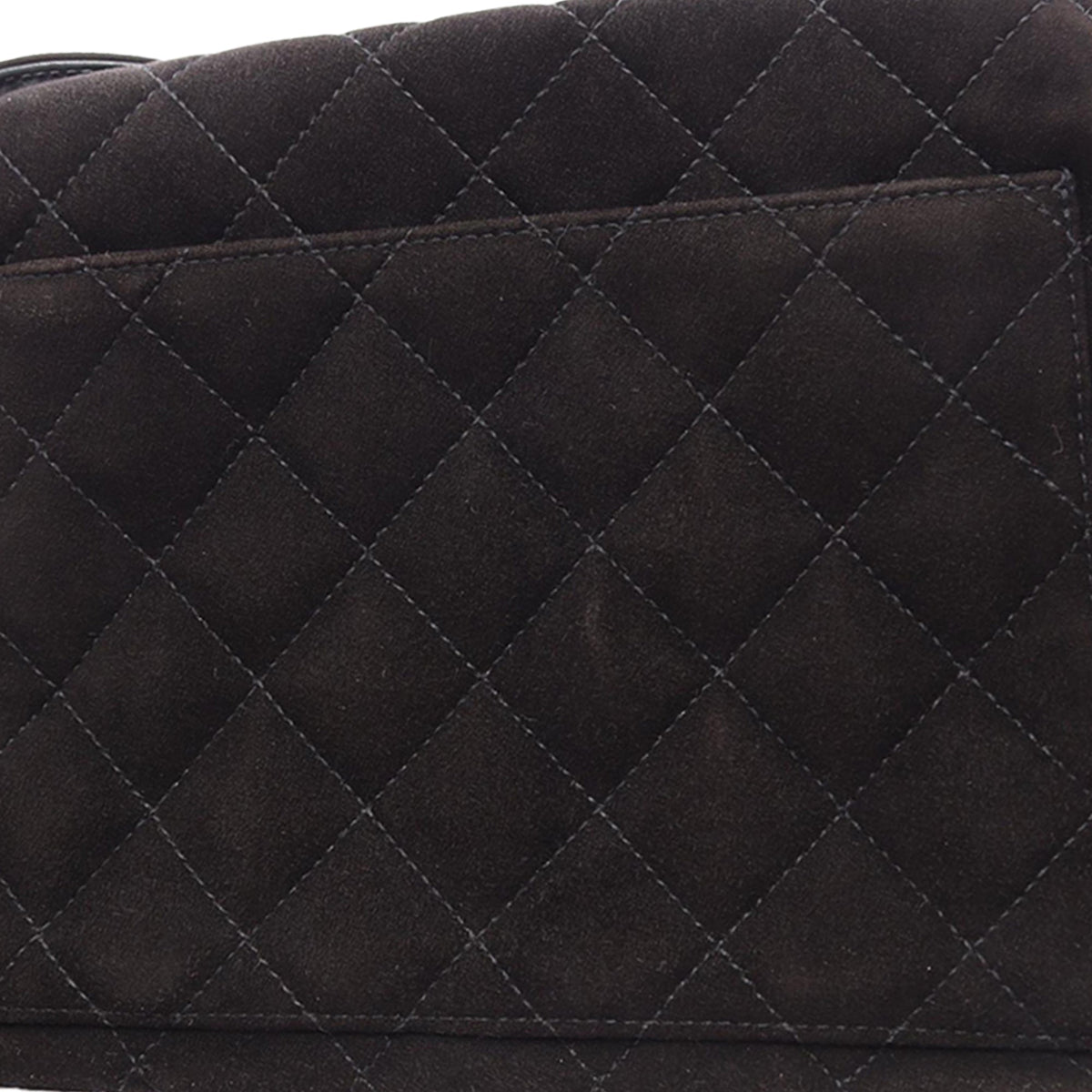 Chanel Quilted Suede Shoulder Bag — Black
