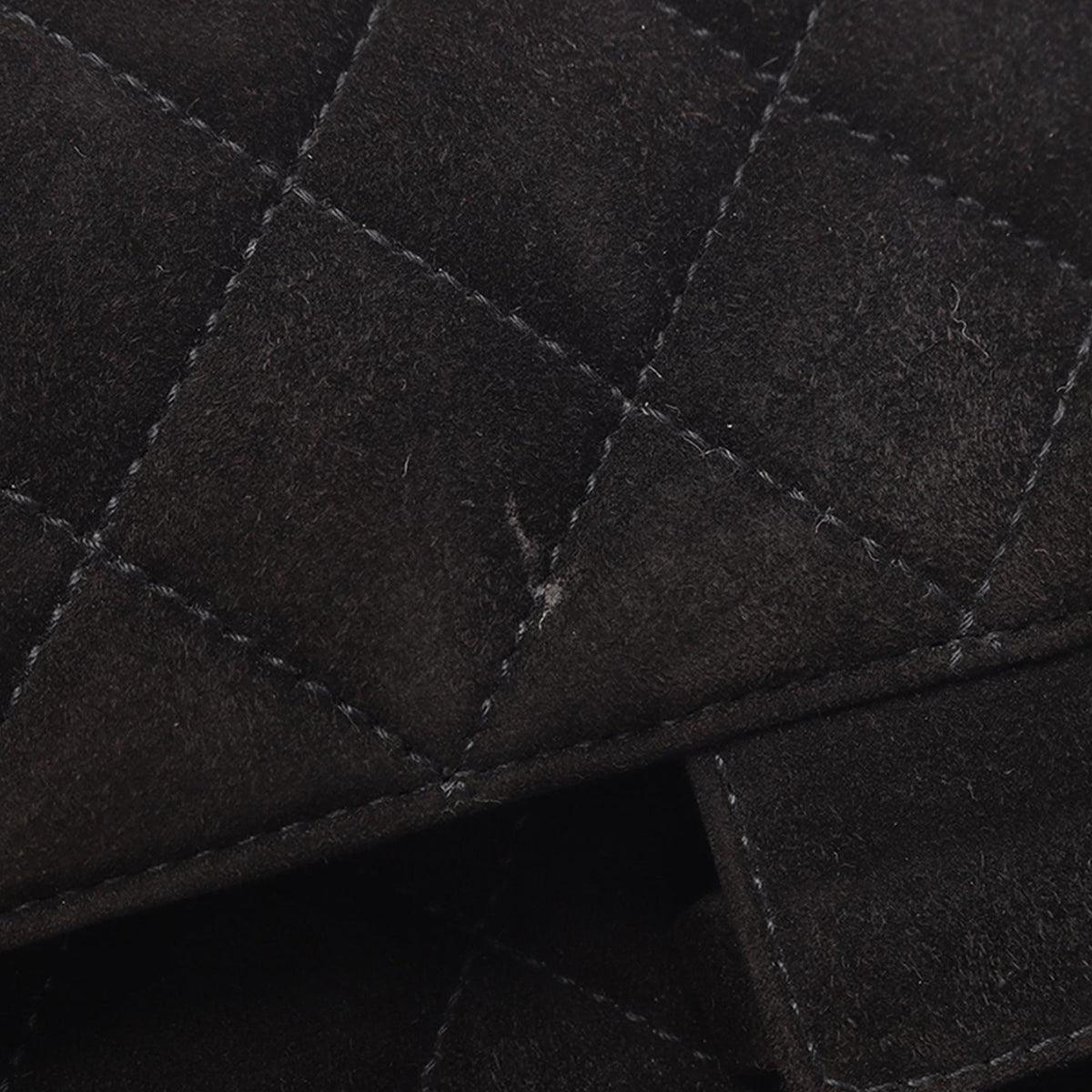 Chanel Quilted Suede Shoulder Bag — Black