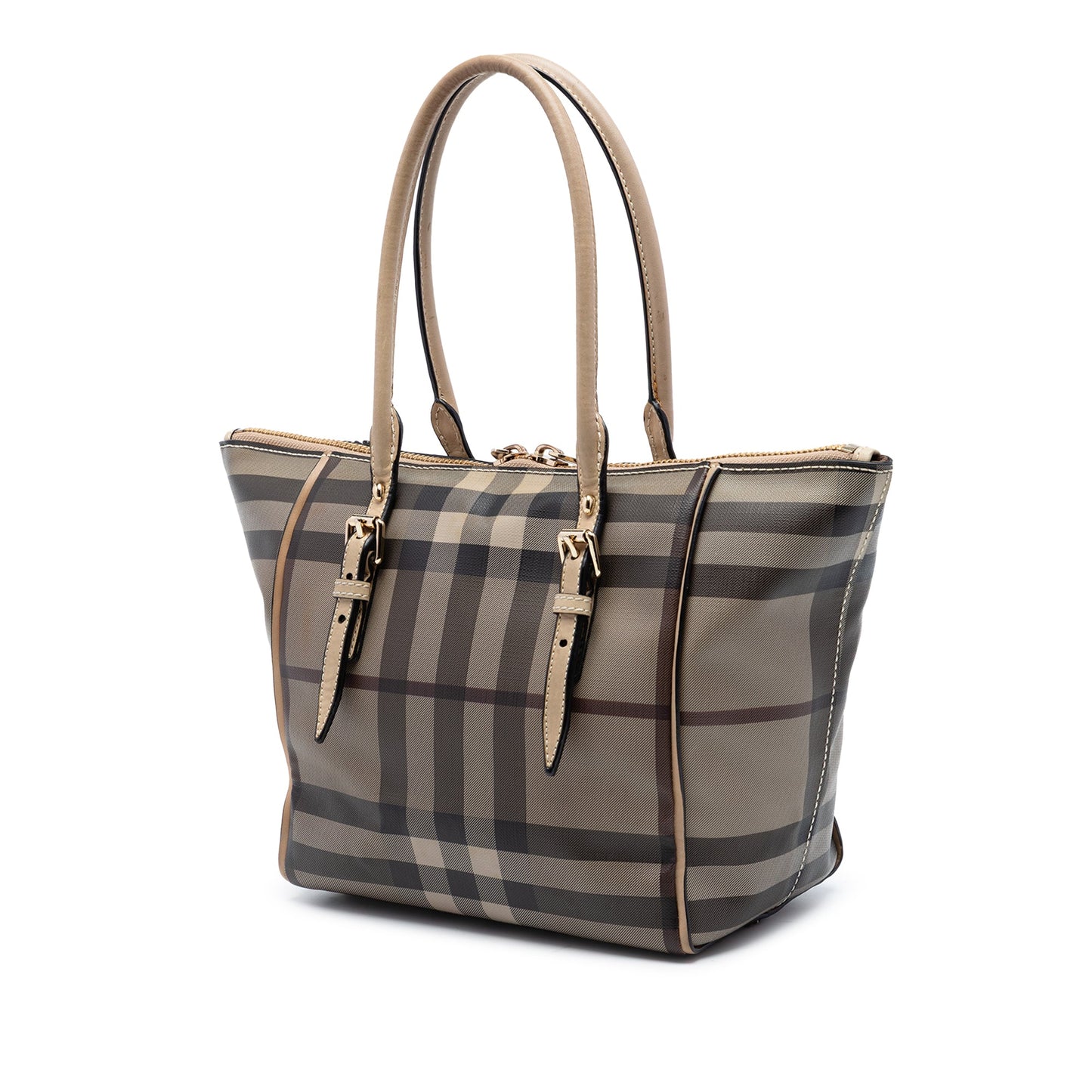 Burberry Small Smoke Check Coated Canvas Salisbury Tote
