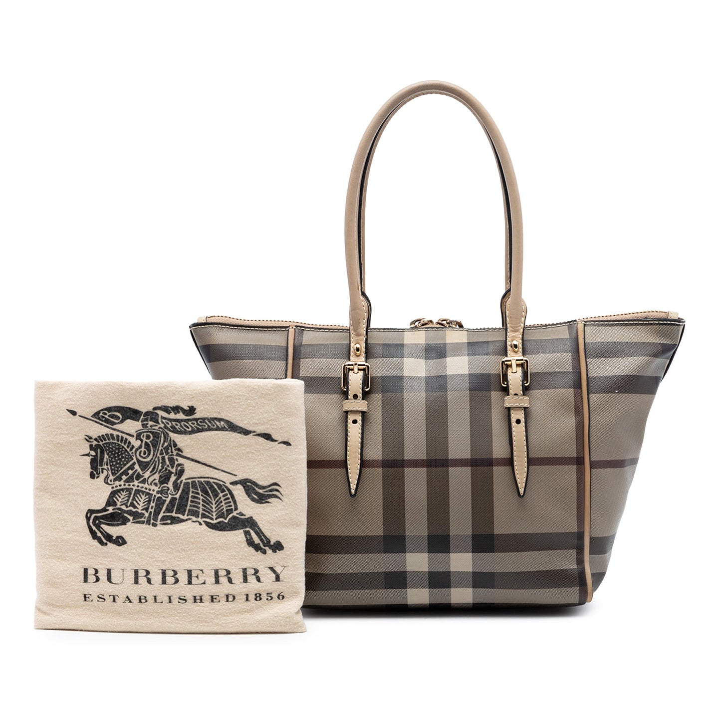 Burberry Small Smoke Check Coated Canvas Salisbury Tote