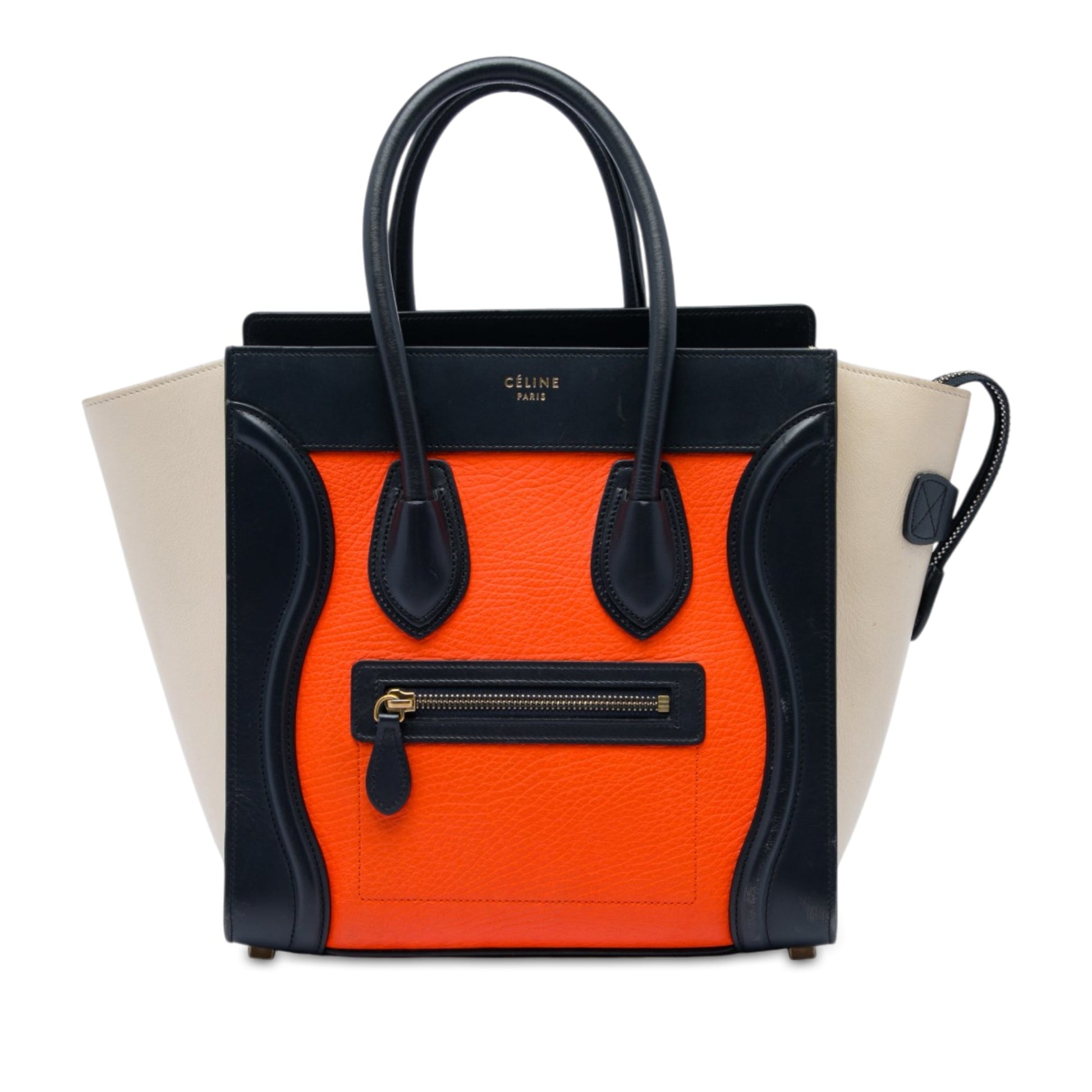 Celine Micro Tricolor Leather Luggage Tote