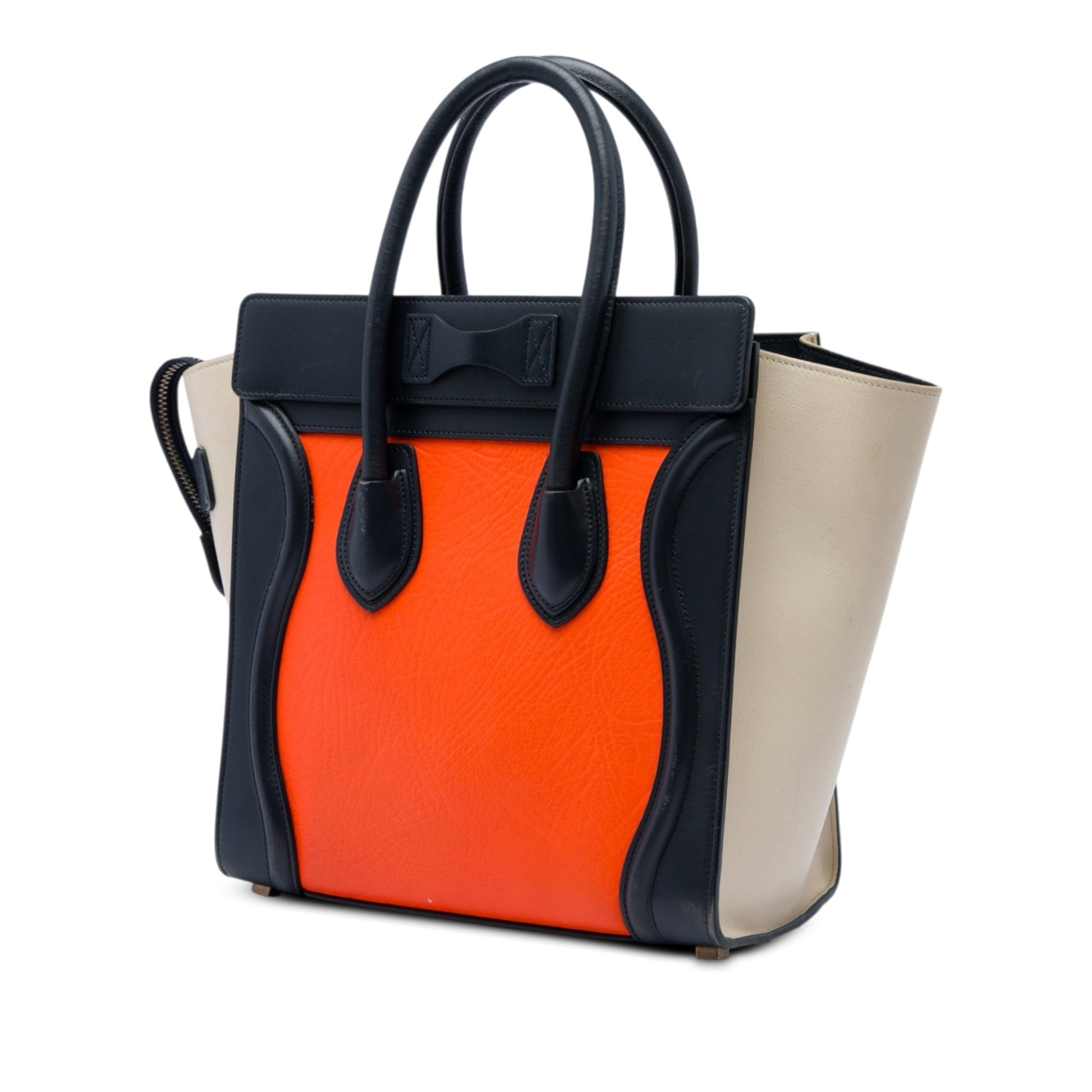 Celine Micro Tricolor Leather Luggage Tote