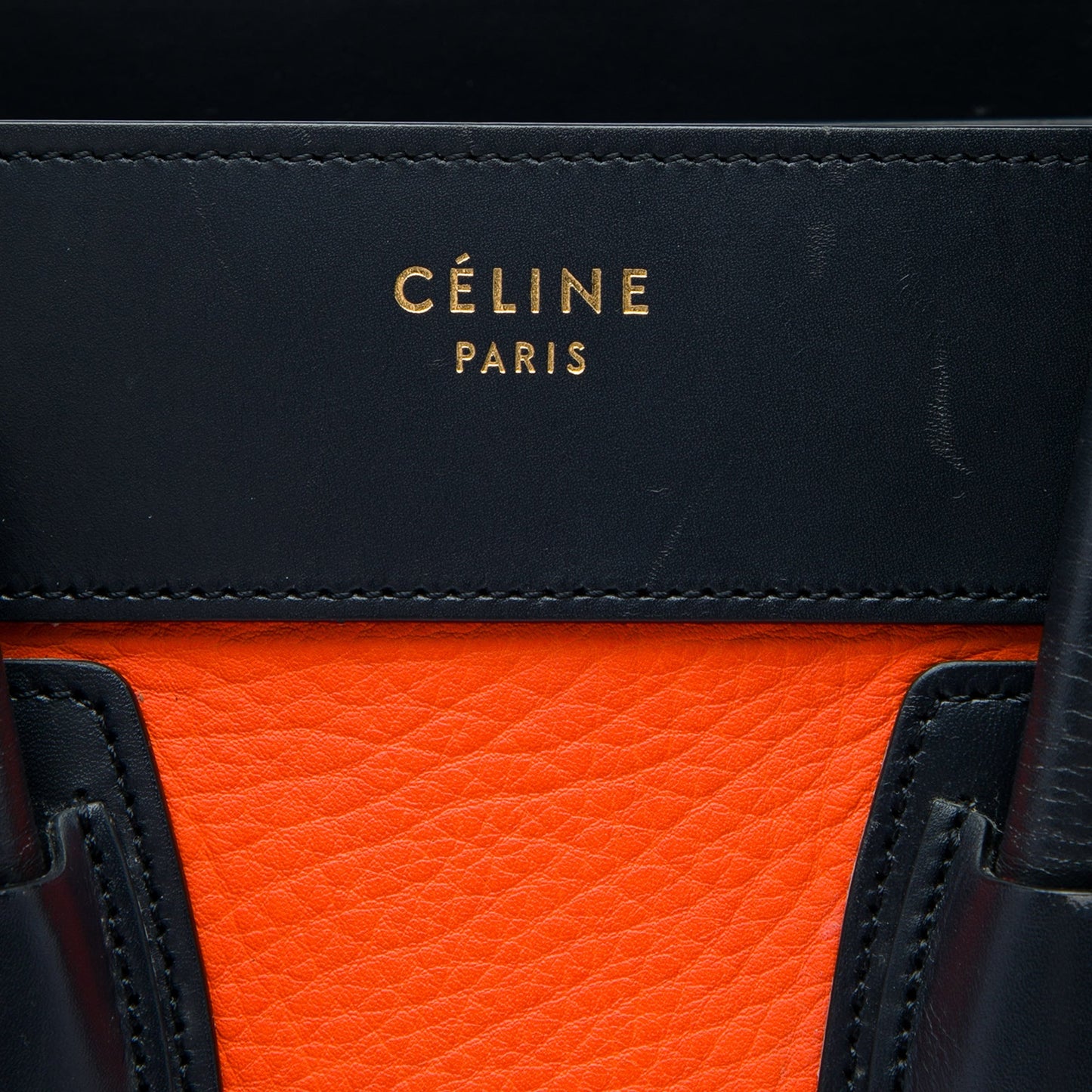 Celine Micro Tricolor Leather Luggage Tote