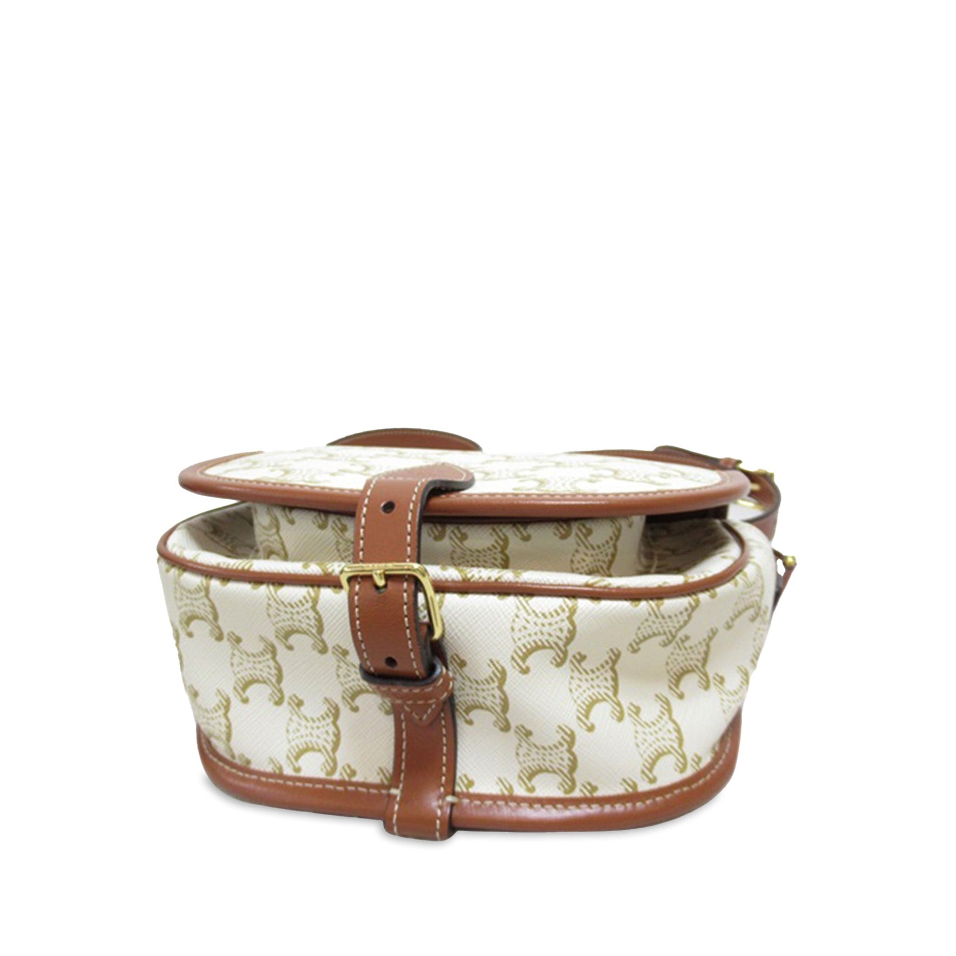 Celine Medium Triomphe Coated Canvas Folco Crossbody