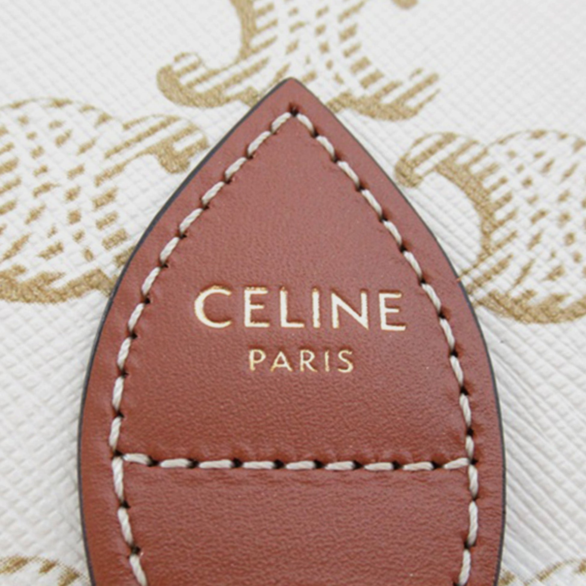 Celine Medium Triomphe Coated Canvas Folco Crossbody