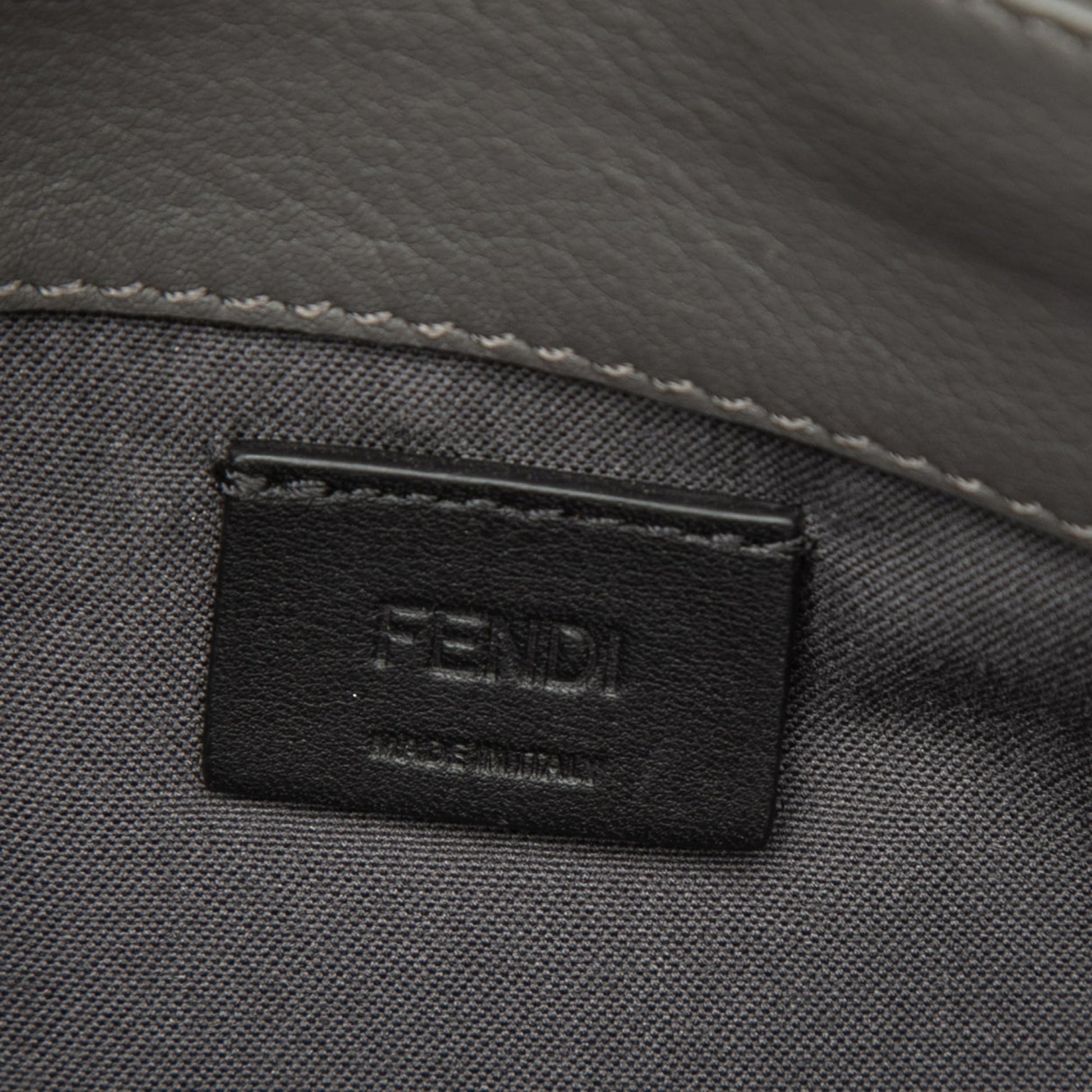 Fendi Zucca Embossed Calfskin Floral Tube Wallet on Chain