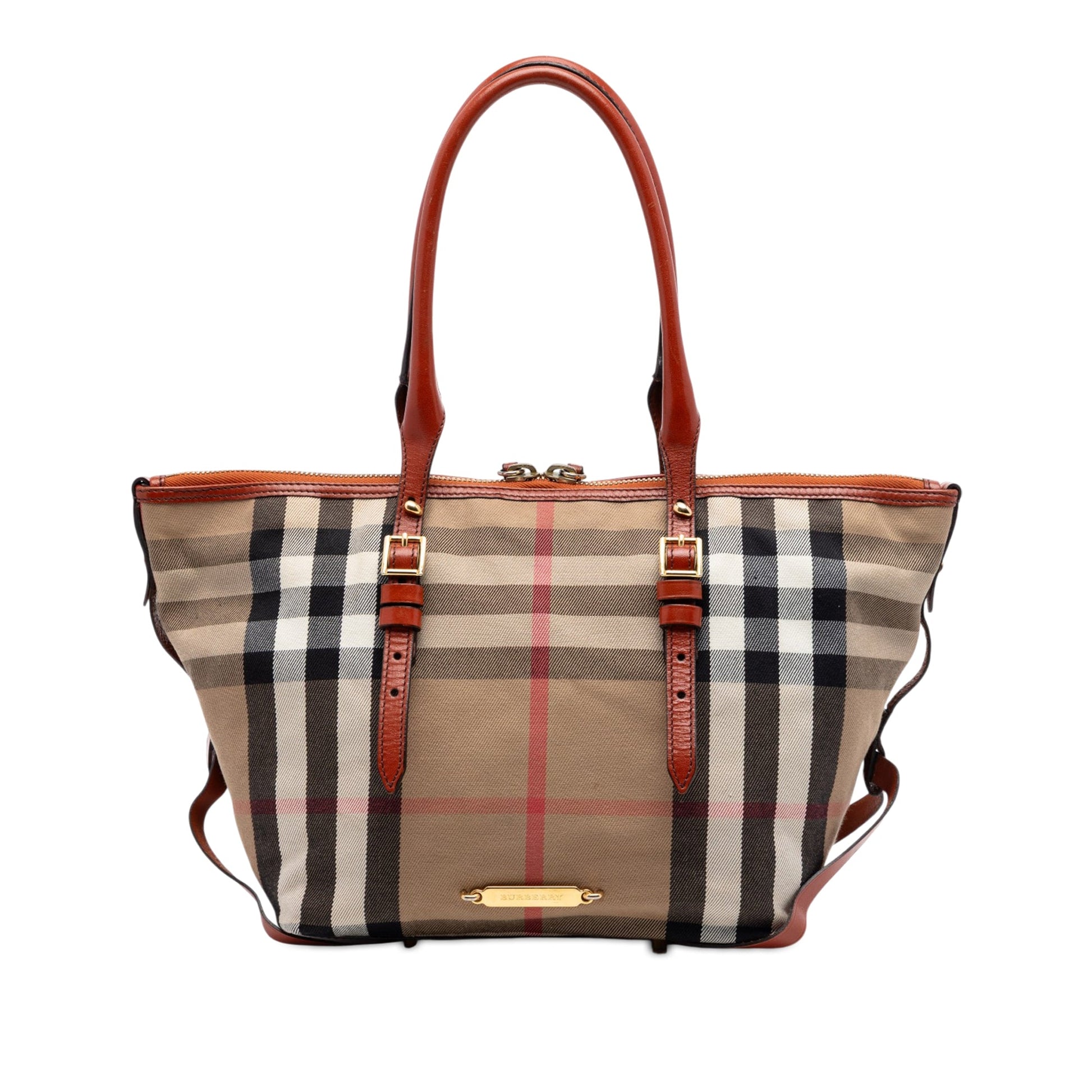 Burberry Small House Check Canvas Bridle Salisbury Tote