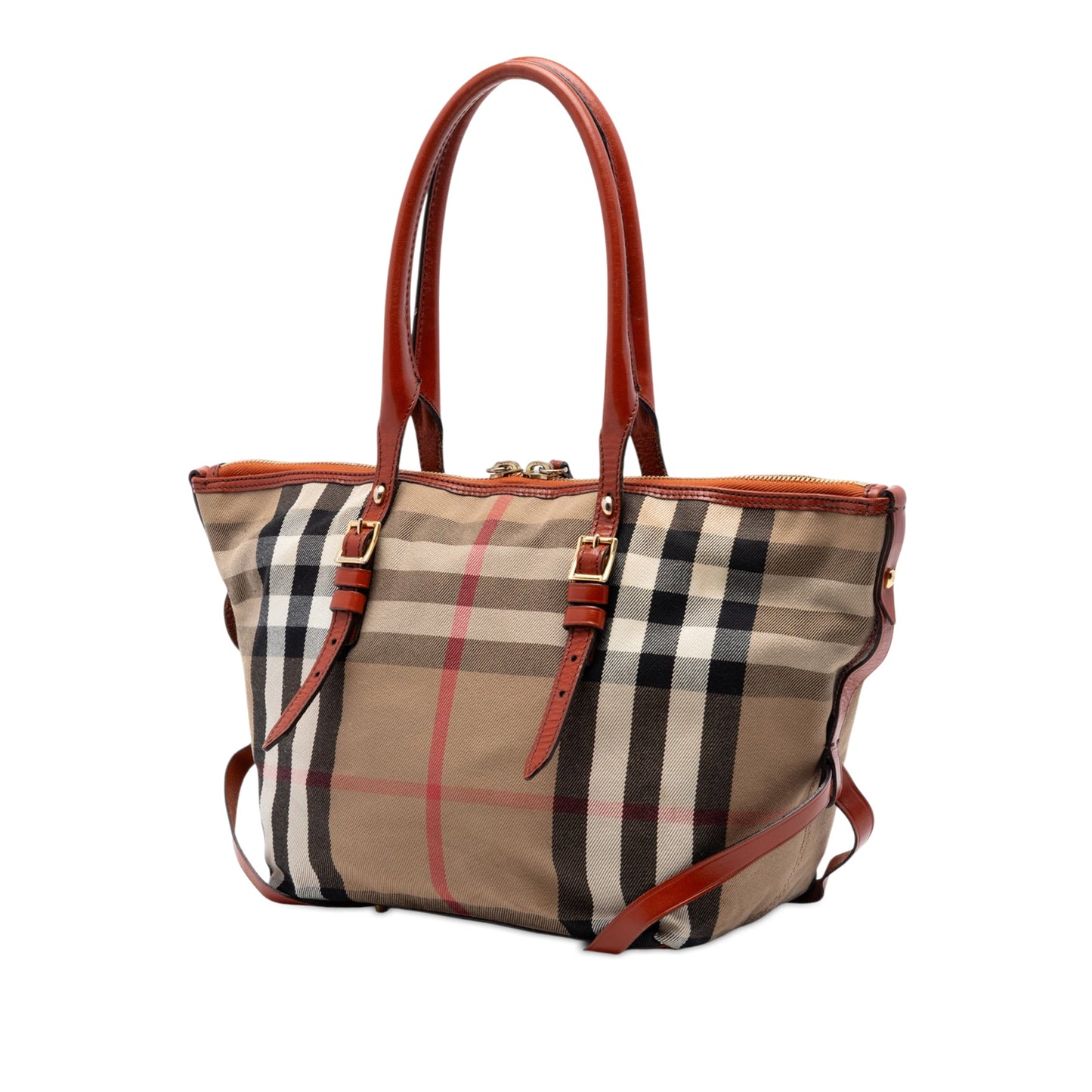 Burberry Small House Check Canvas Bridle Salisbury Tote
