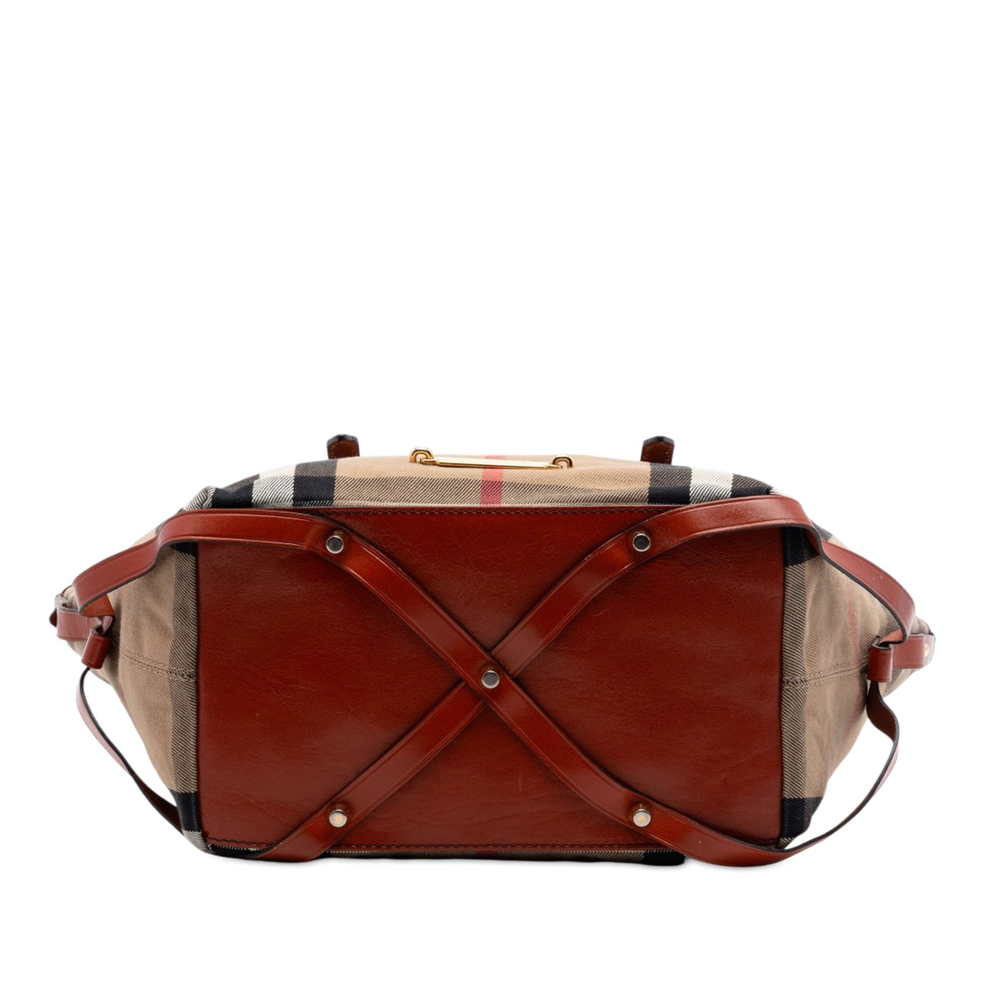 Burberry Small House Check Canvas Bridle Salisbury Tote