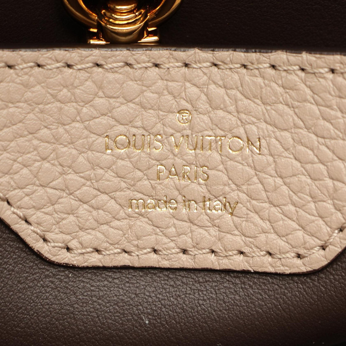 Louis Vuitton Taurillon Capucines BB — Beige