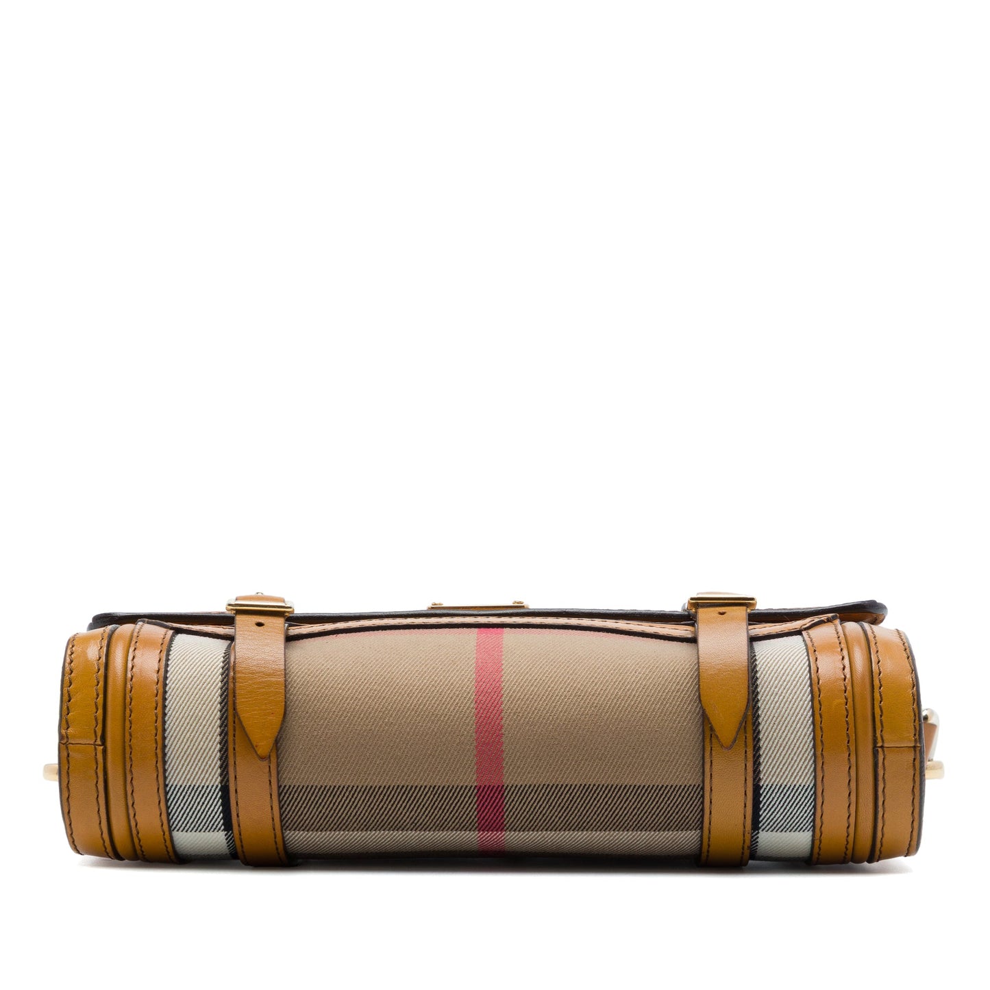 Burberry House Check Canvas and Leather Trimmed Bridle Crossbody