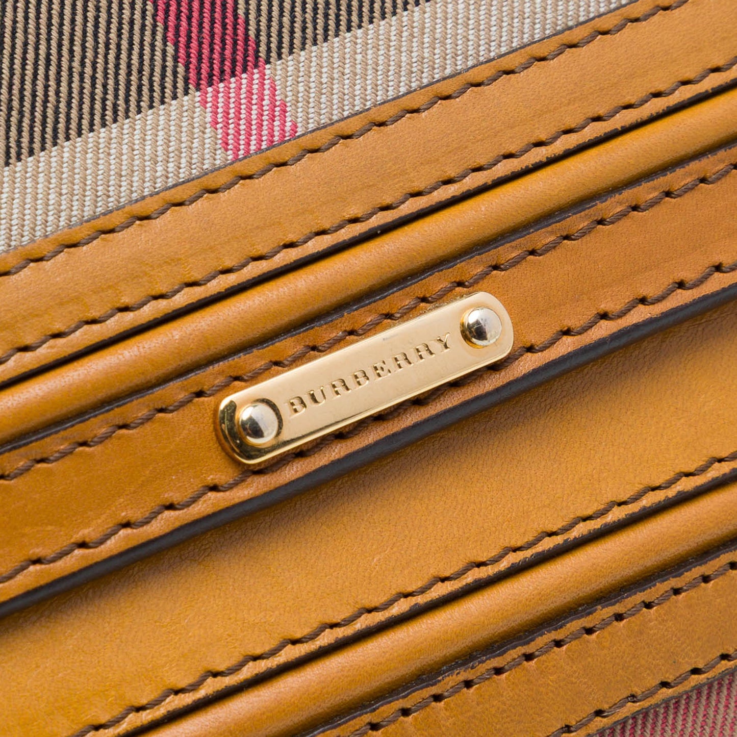 Burberry House Check Canvas and Leather Trimmed Bridle Crossbody