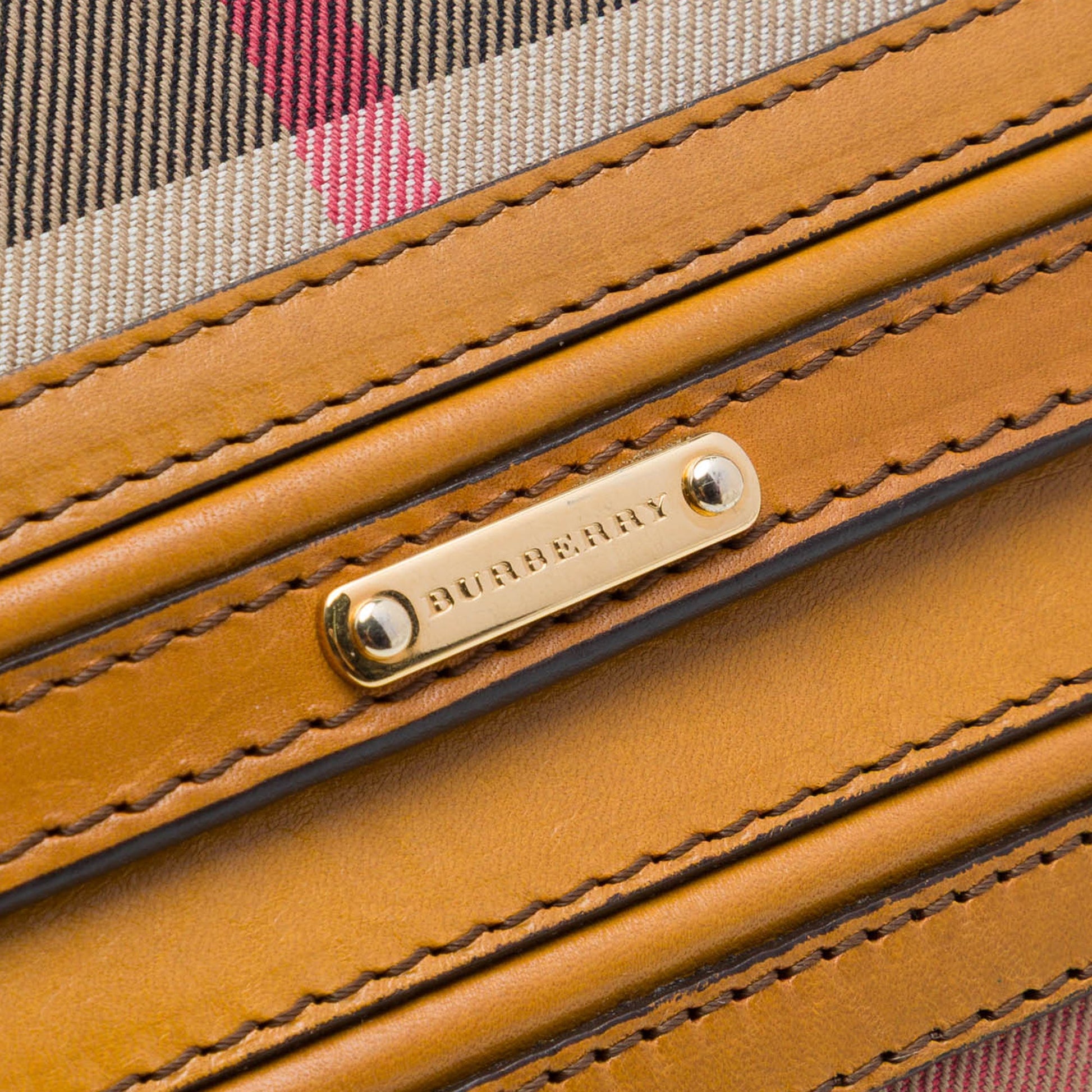 Burberry House Check Canvas and Leather Trimmed Bridle Crossbody