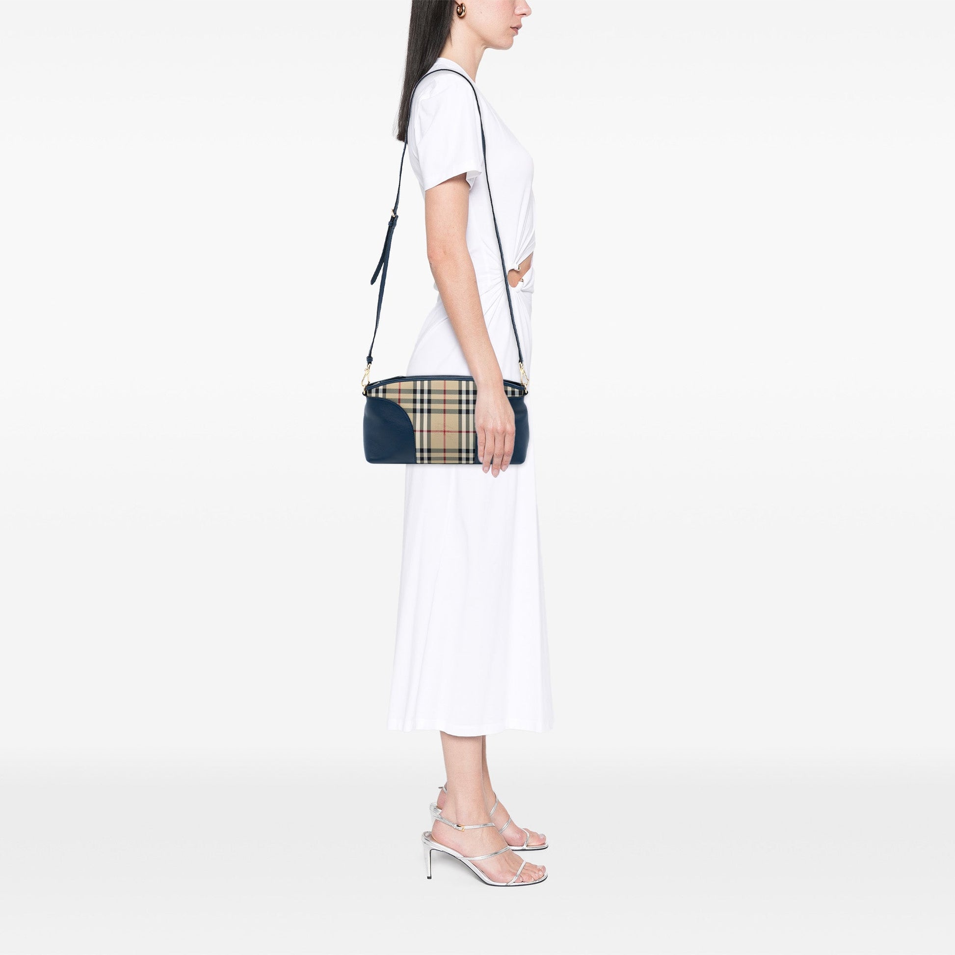 Burberry Small Haymarket Check Canvas and Leather Chichester Crossbody