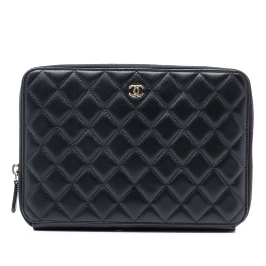 Chanel CC Grained Calfskin Classic Zipped Travel Pouch