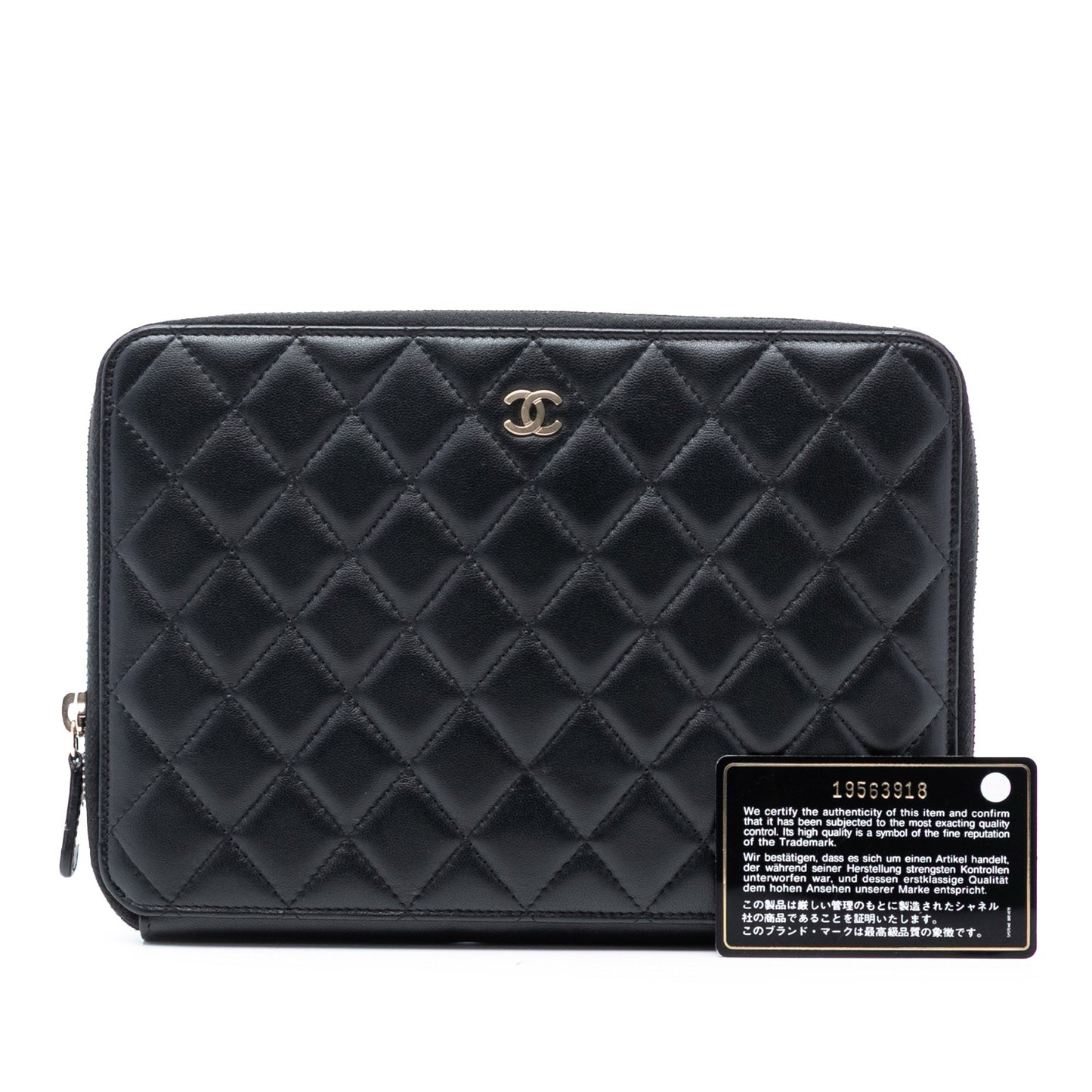 Chanel CC Grained Calfskin Classic Zipped Travel Pouch