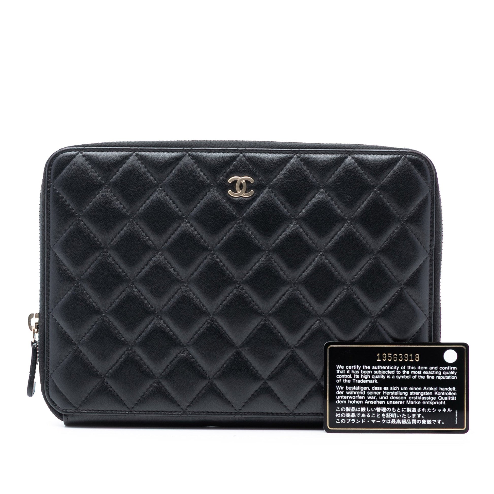 Chanel CC Grained Calfskin Classic Zipped Travel Pouch