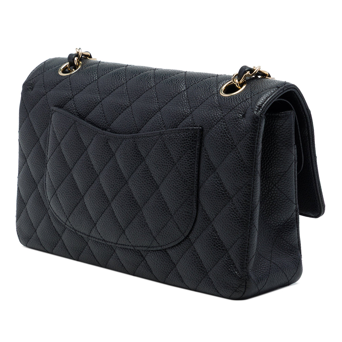 Chanel Medium Classic Caviar Double Flap — Black