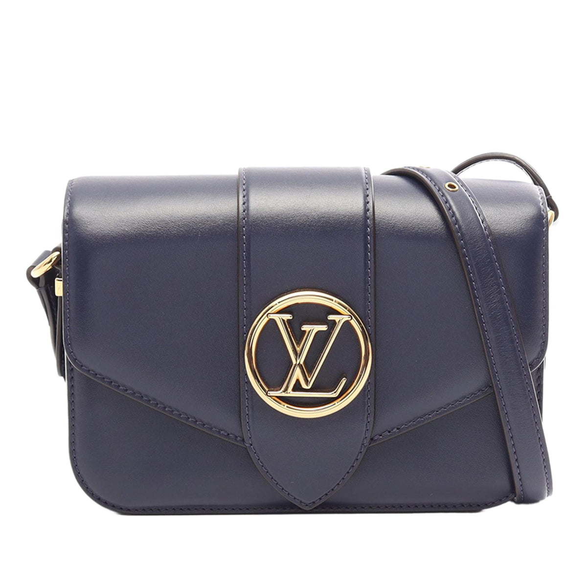 Louis Vuitton Calfskin LV Pont 9 Soft MM — Blue
