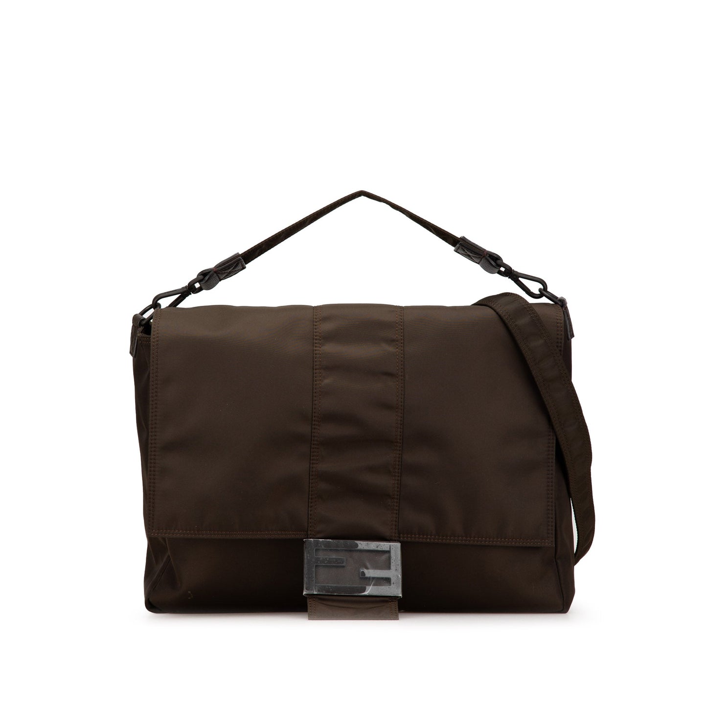 Fendi Large Econyl Nylon Baguette Satchel