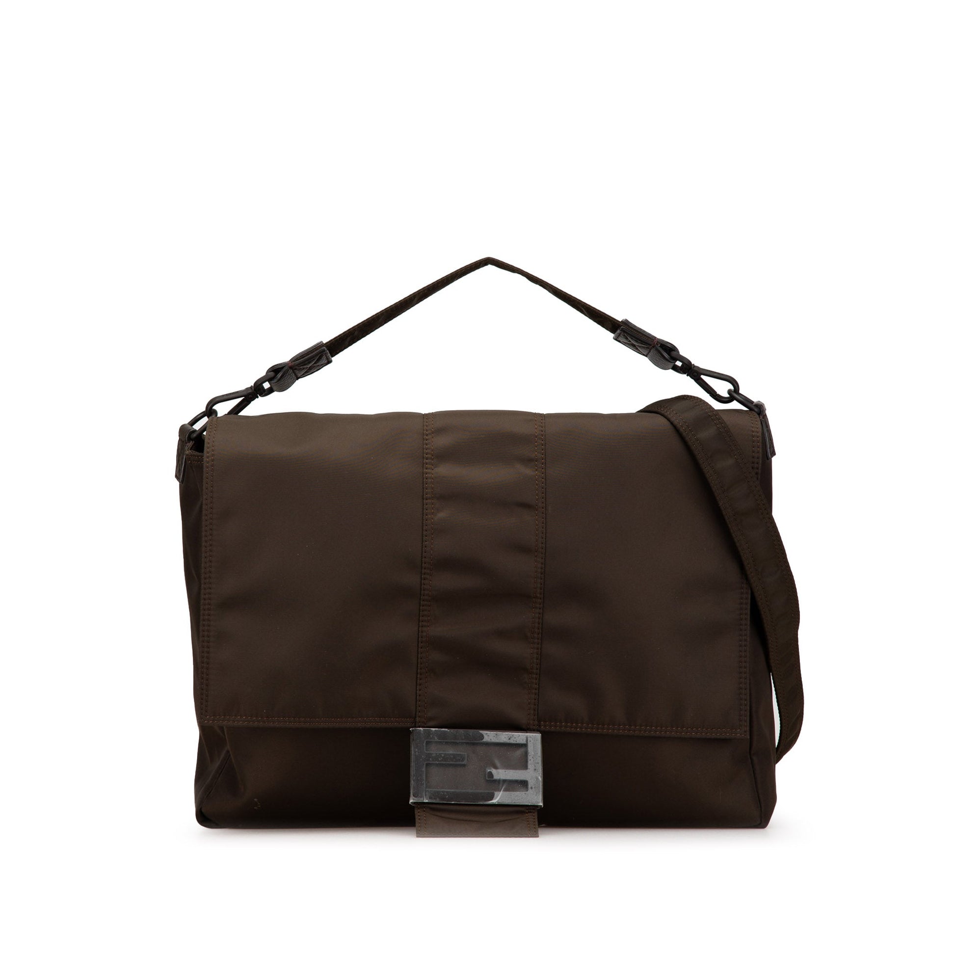 Fendi Large Econyl Nylon Baguette Satchel
