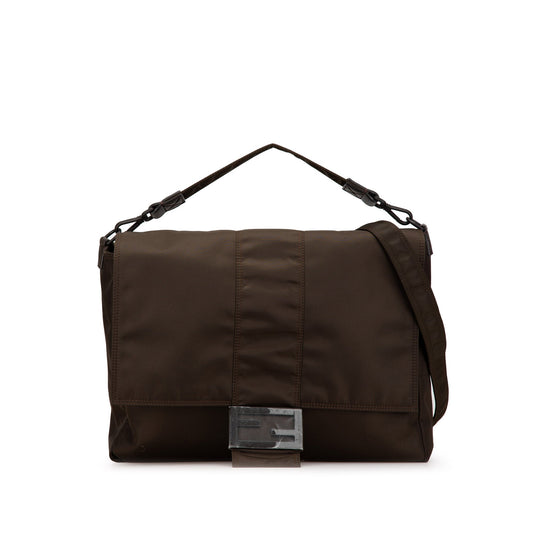 Fendi Large Econyl Nylon Baguette Satchel