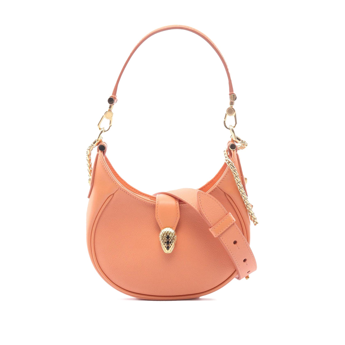Bvlgari Small Leather Serpenti Ellipse Satchel