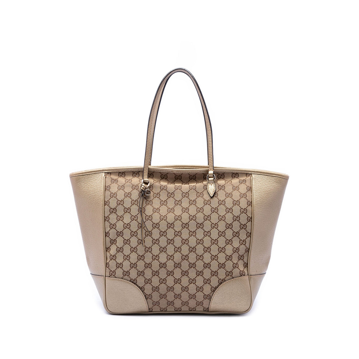 Gucci GG Canvas and Metallic Calfskin Bree Tote