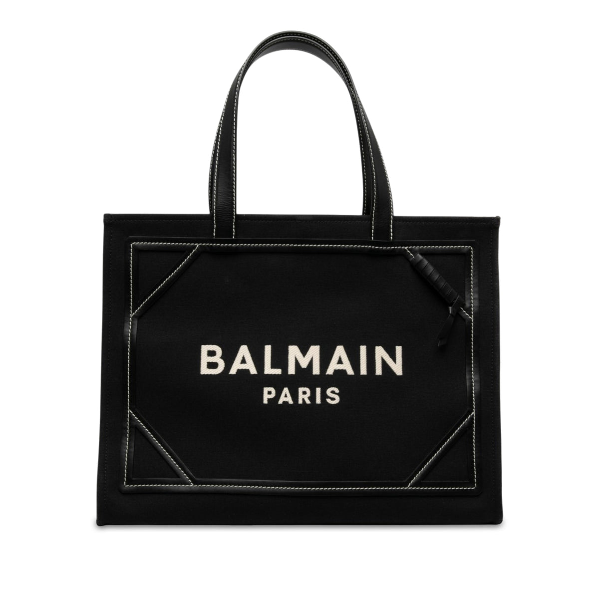 Balmain Canvas B Army 42 Tote — Black