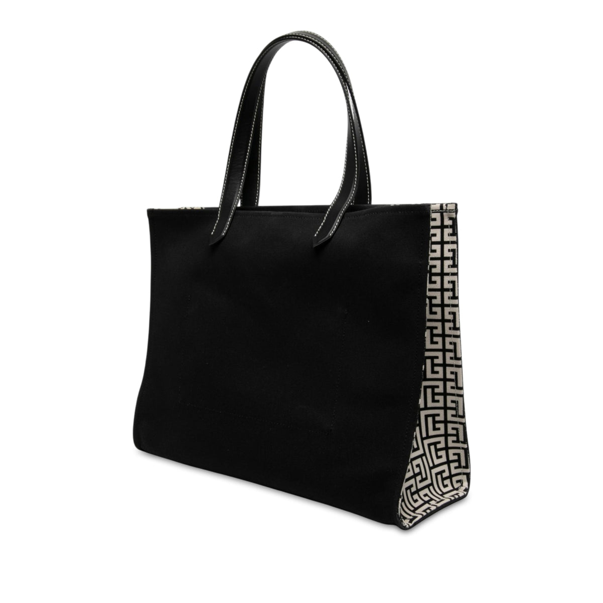 Balmain Canvas B Army 42 Tote — Black