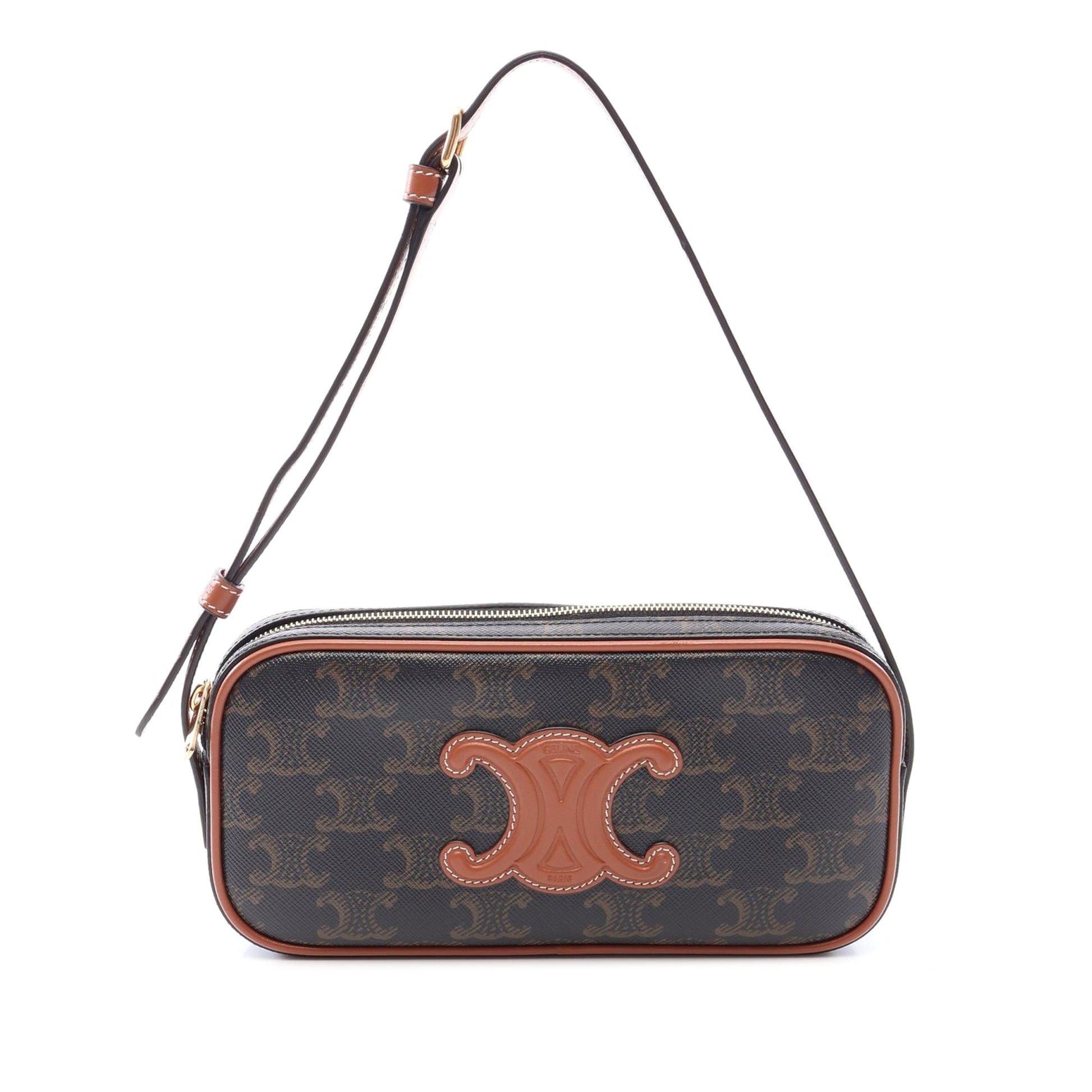 Celine Mini Triomphe Cuir Coated Canvas Camera Bag